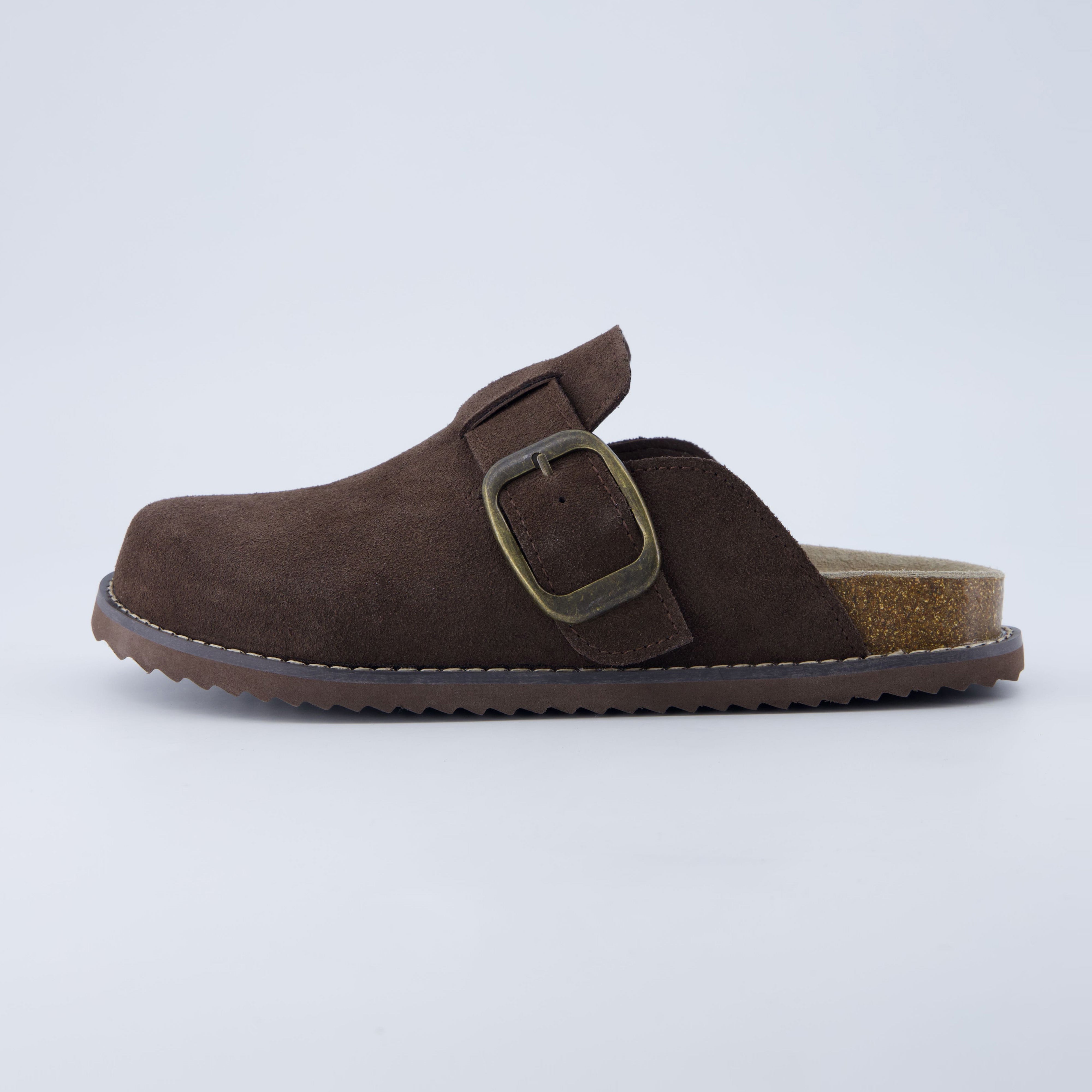 Blain Suede Slip-On Clogs Chocolate Medium