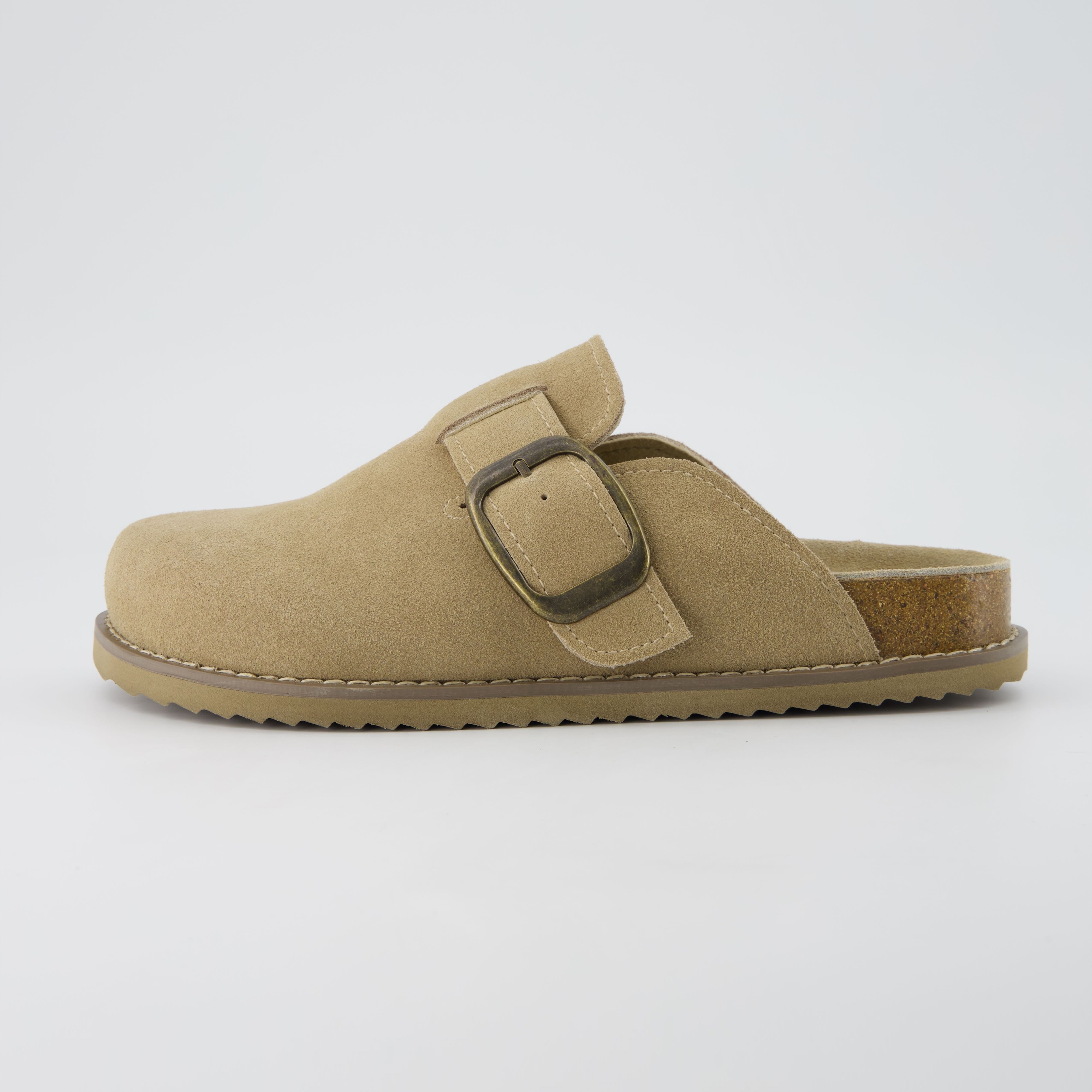 Blain Suede Slip-On Clogs Khaki