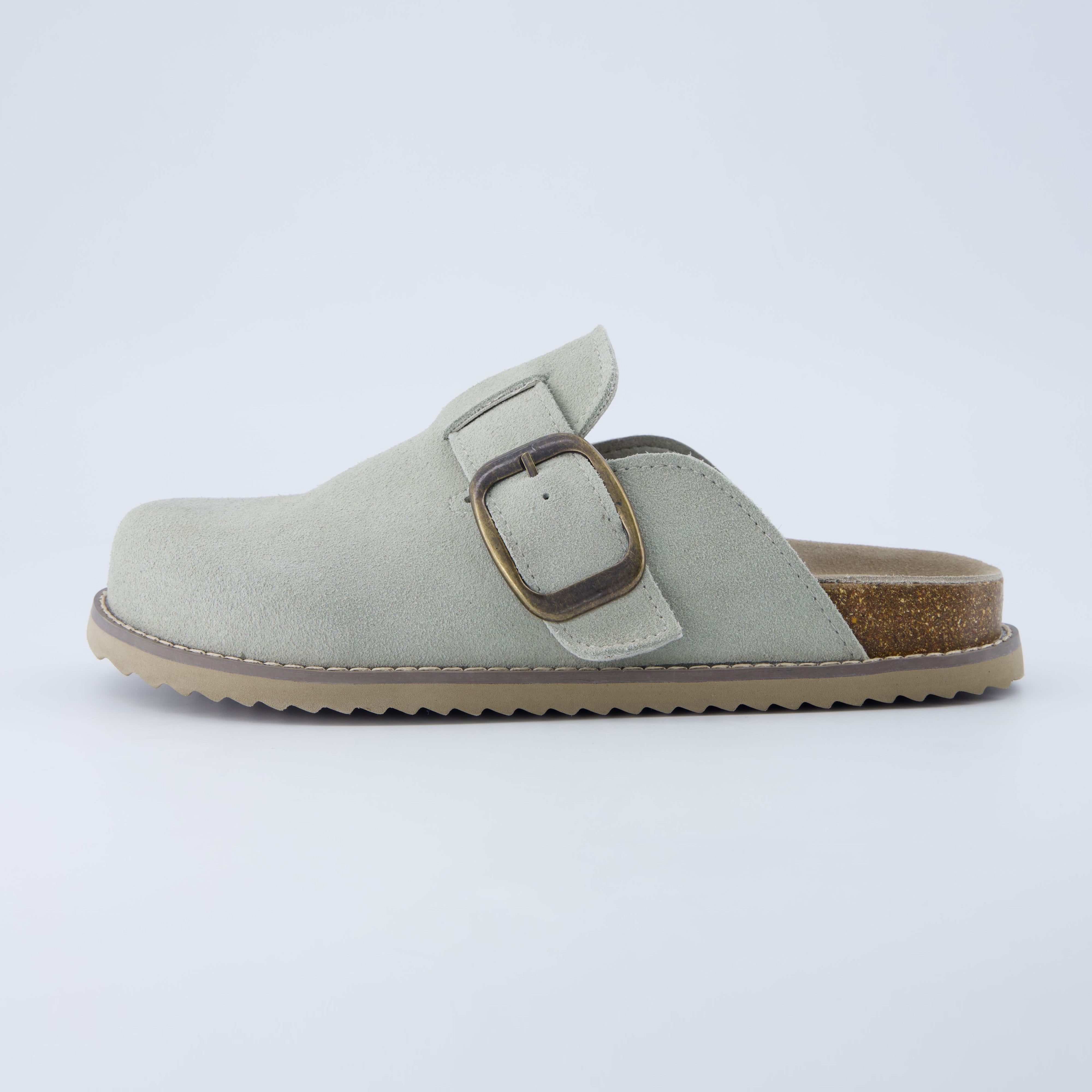 Blain Suede Slip-On Clogs Sage