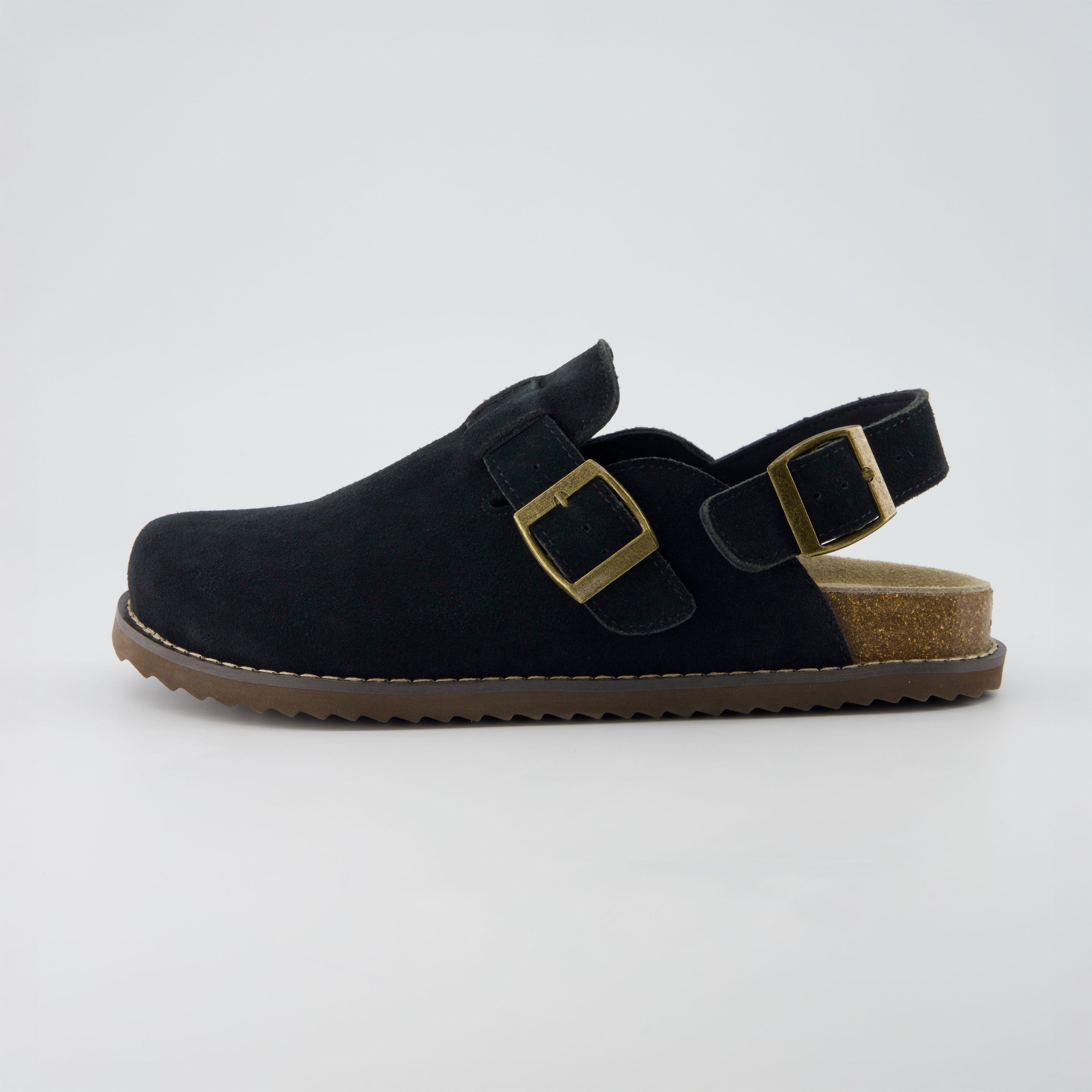 Brooklyn Suede Clogs Black