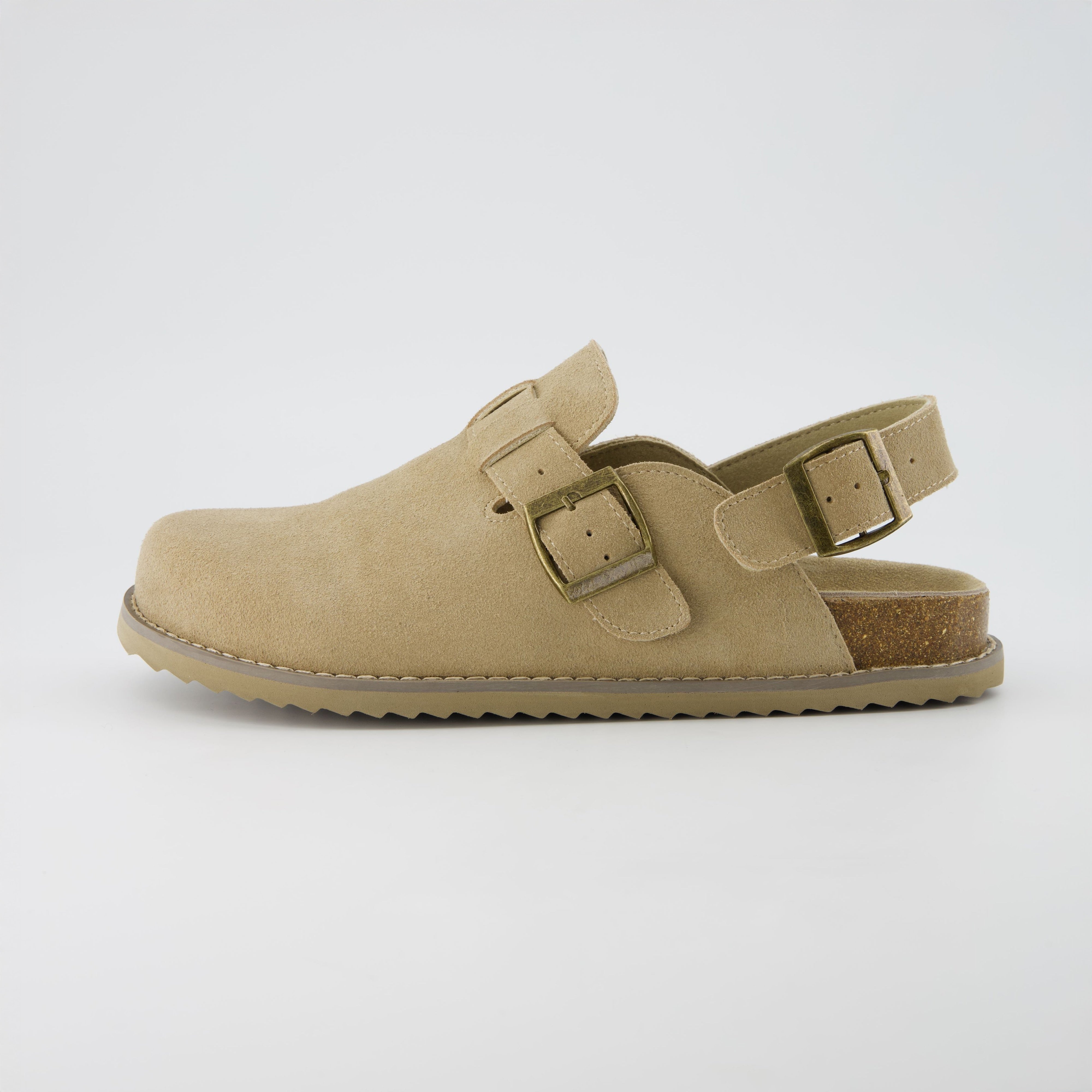 Brooklyn Suede Clogs Biscuit