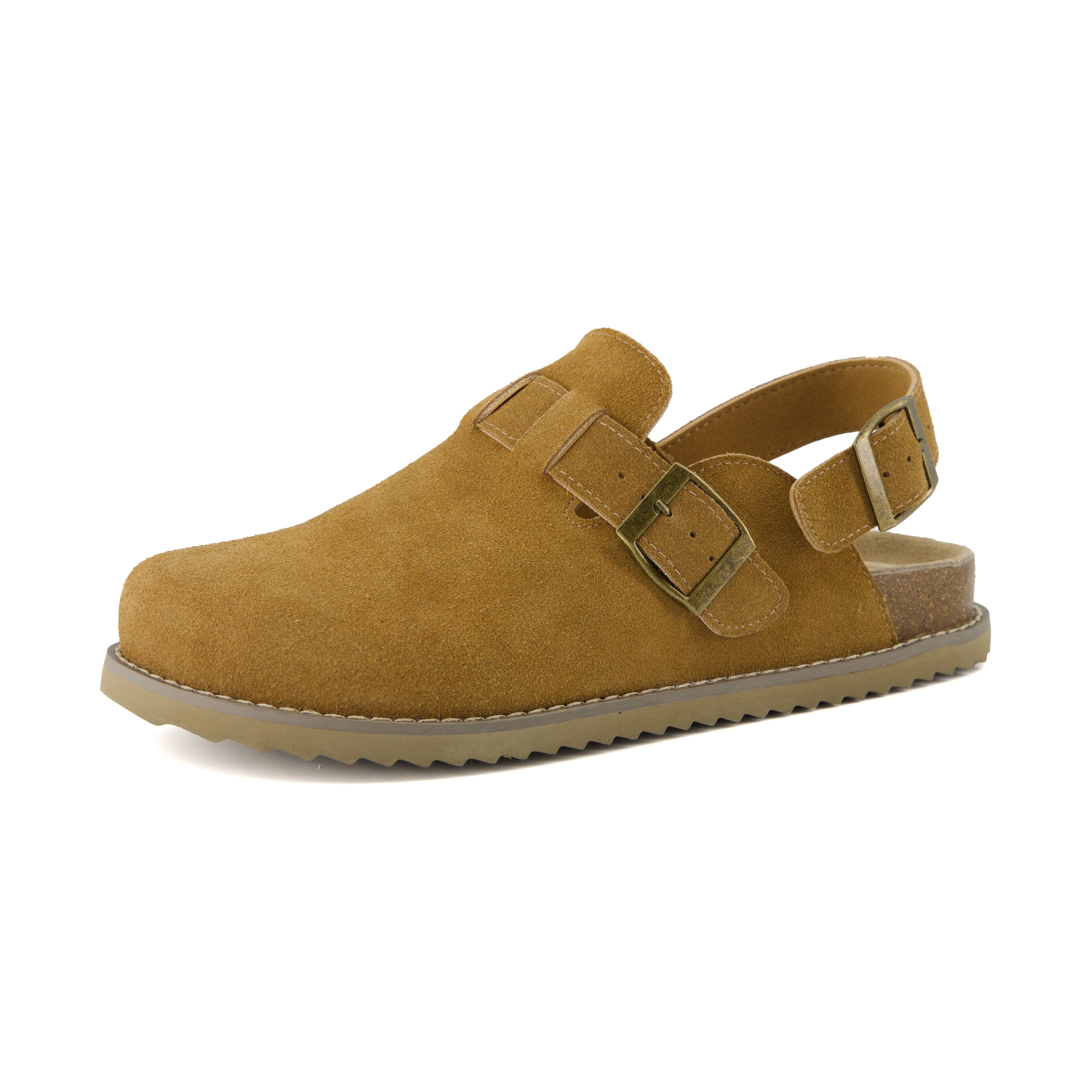 Brooklyn Suede Clogs Chestnut