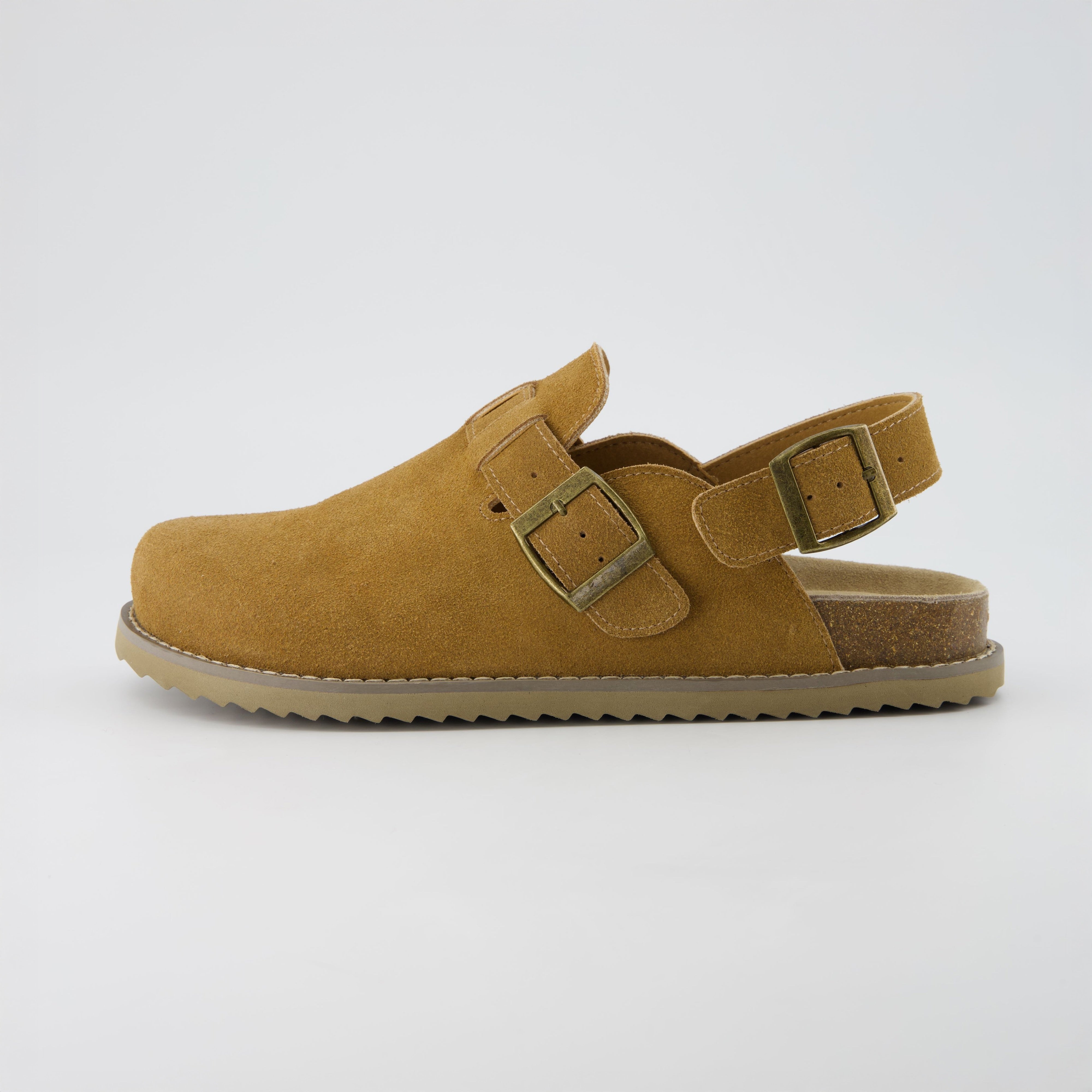 Brooklyn Suede Clogs Chestnut