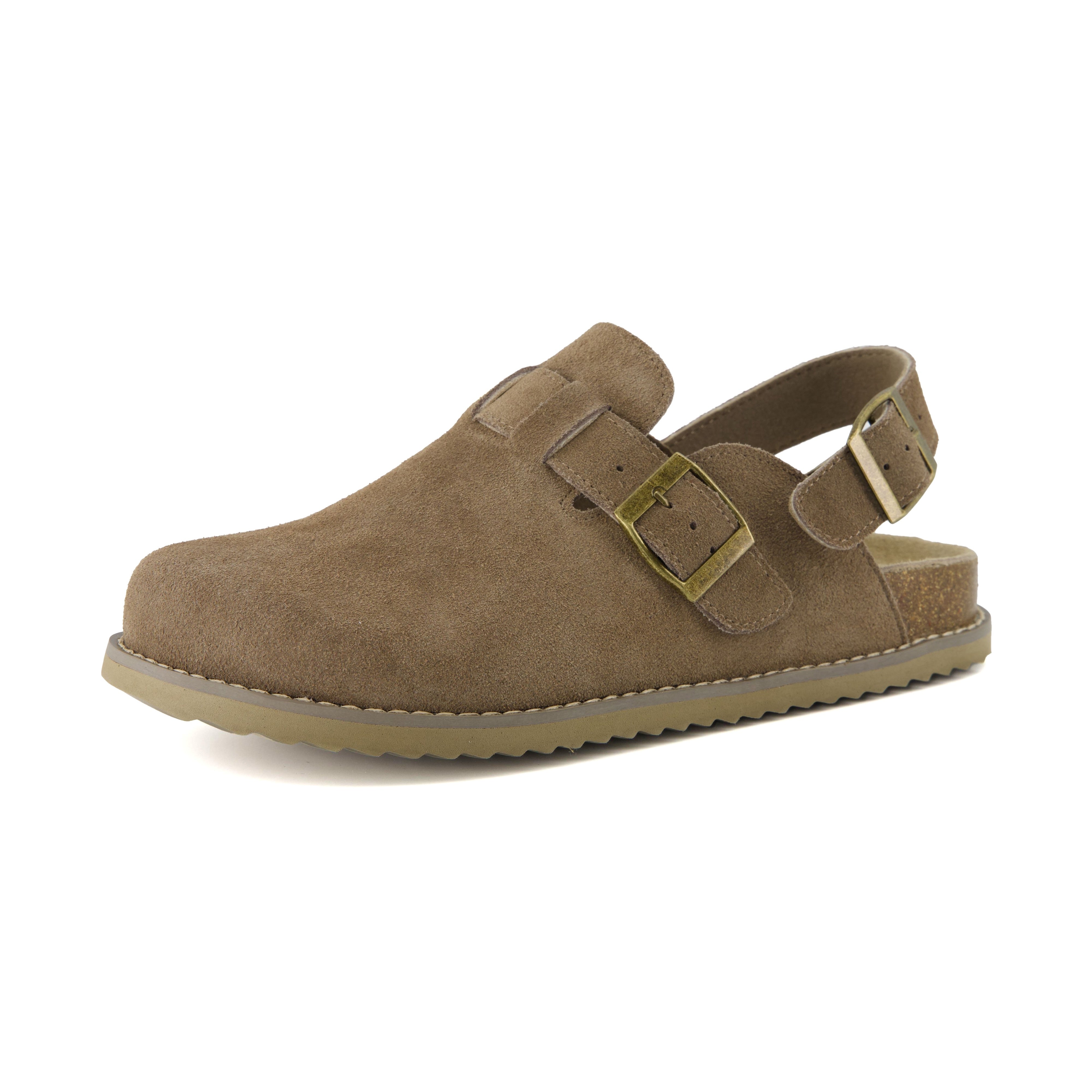 Brooklyn Suede Clogs Taupe