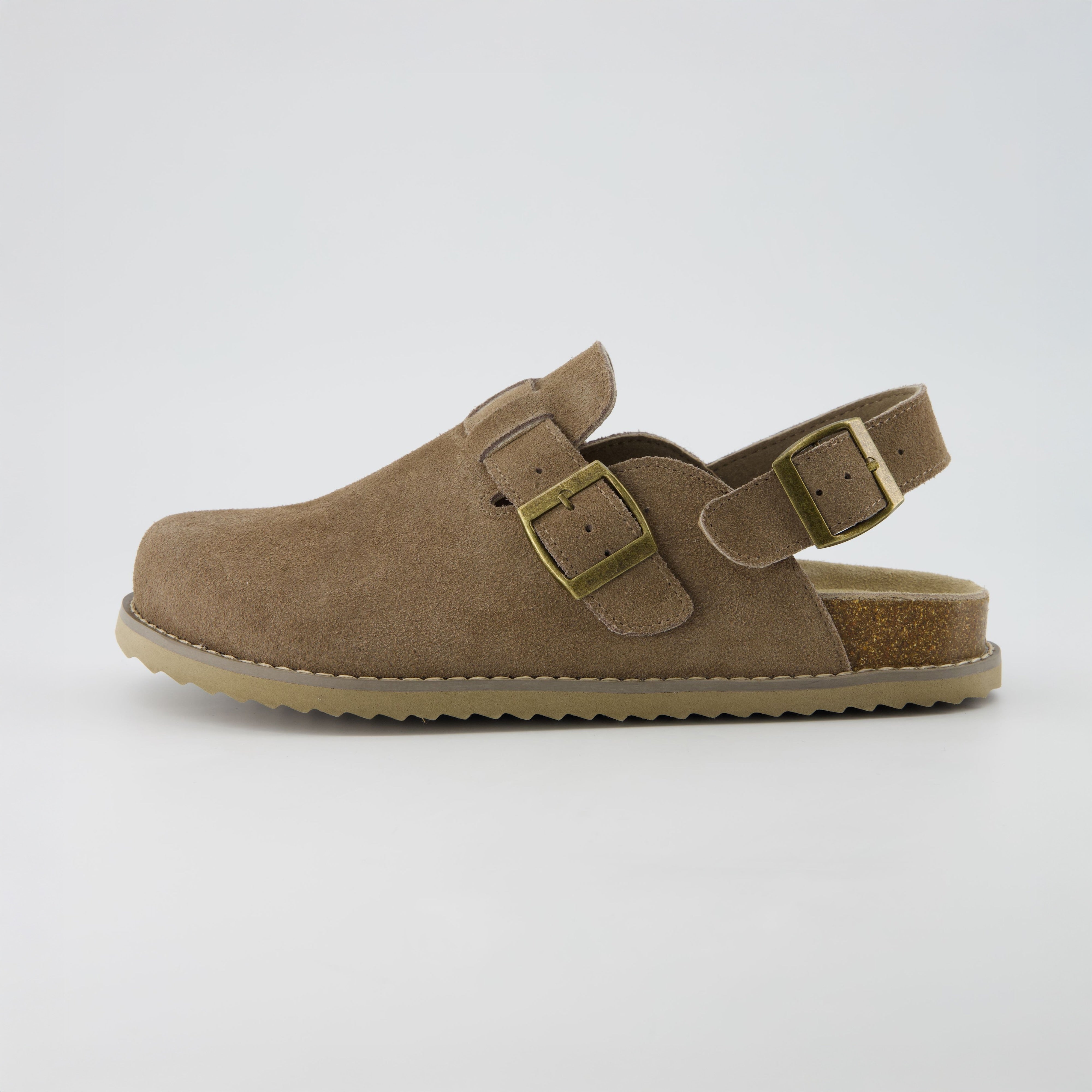 Brooklyn Suede Clogs Taupe