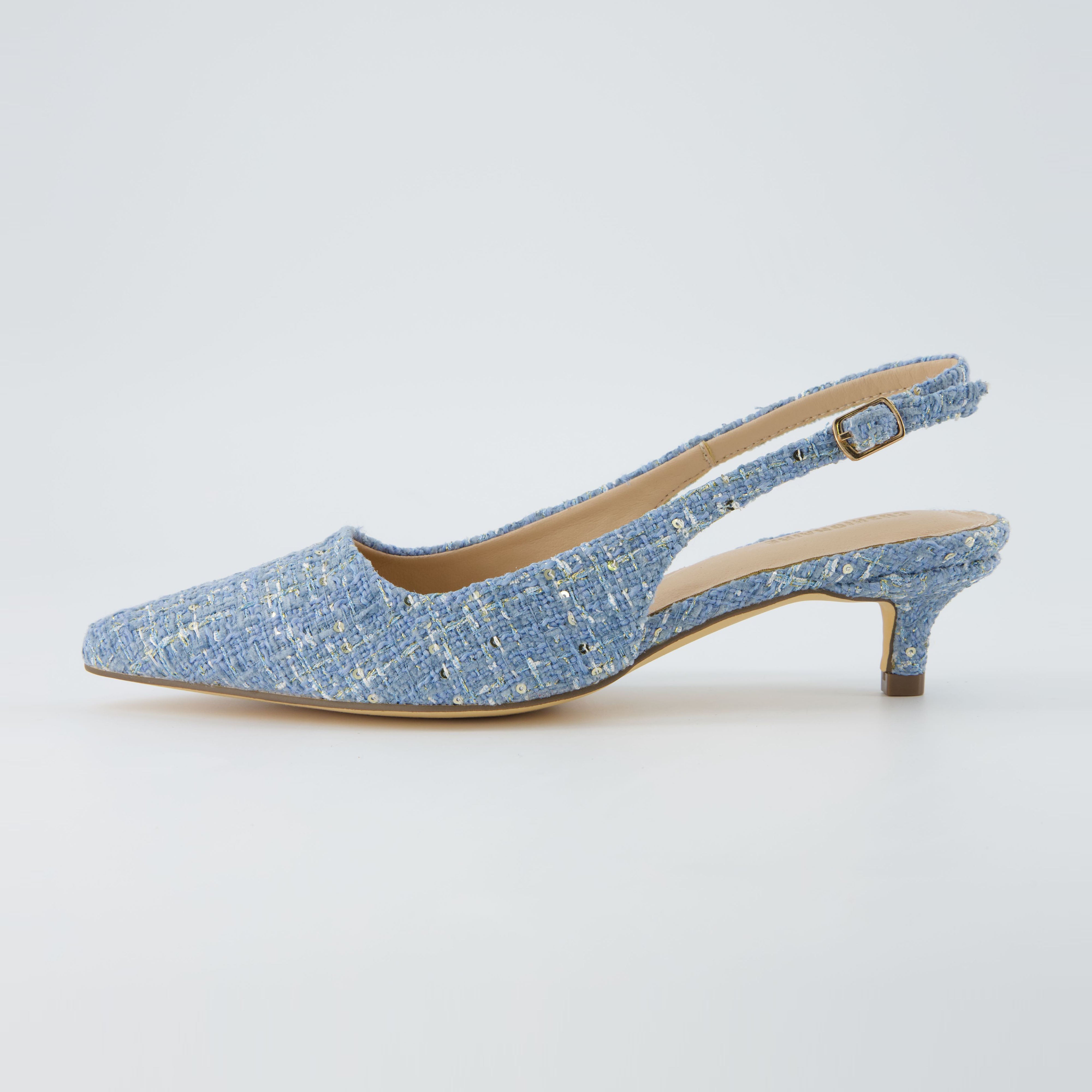 Buzz Tweed Kitten Heel Blue