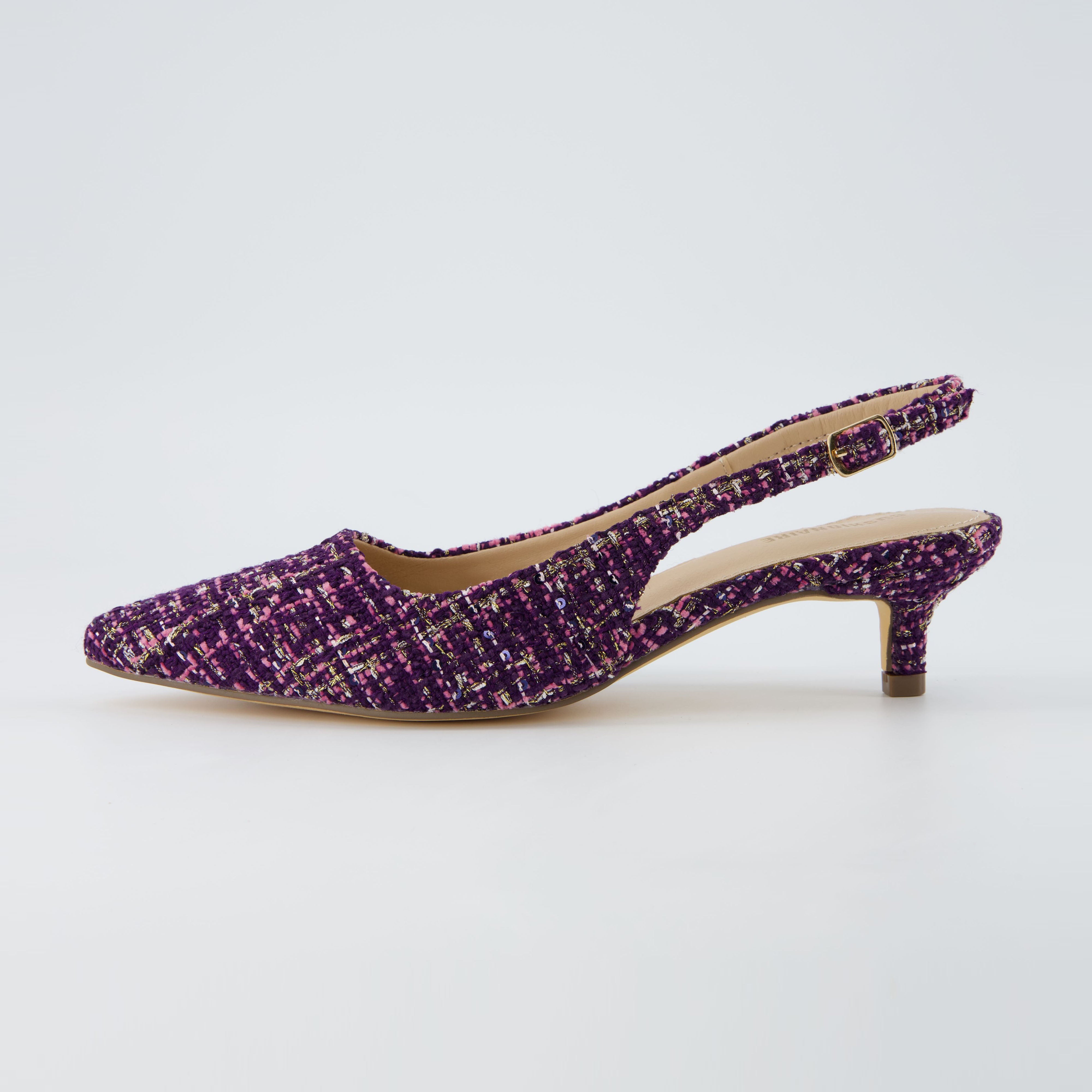 Buzz Tweed Kitten Heel Purple