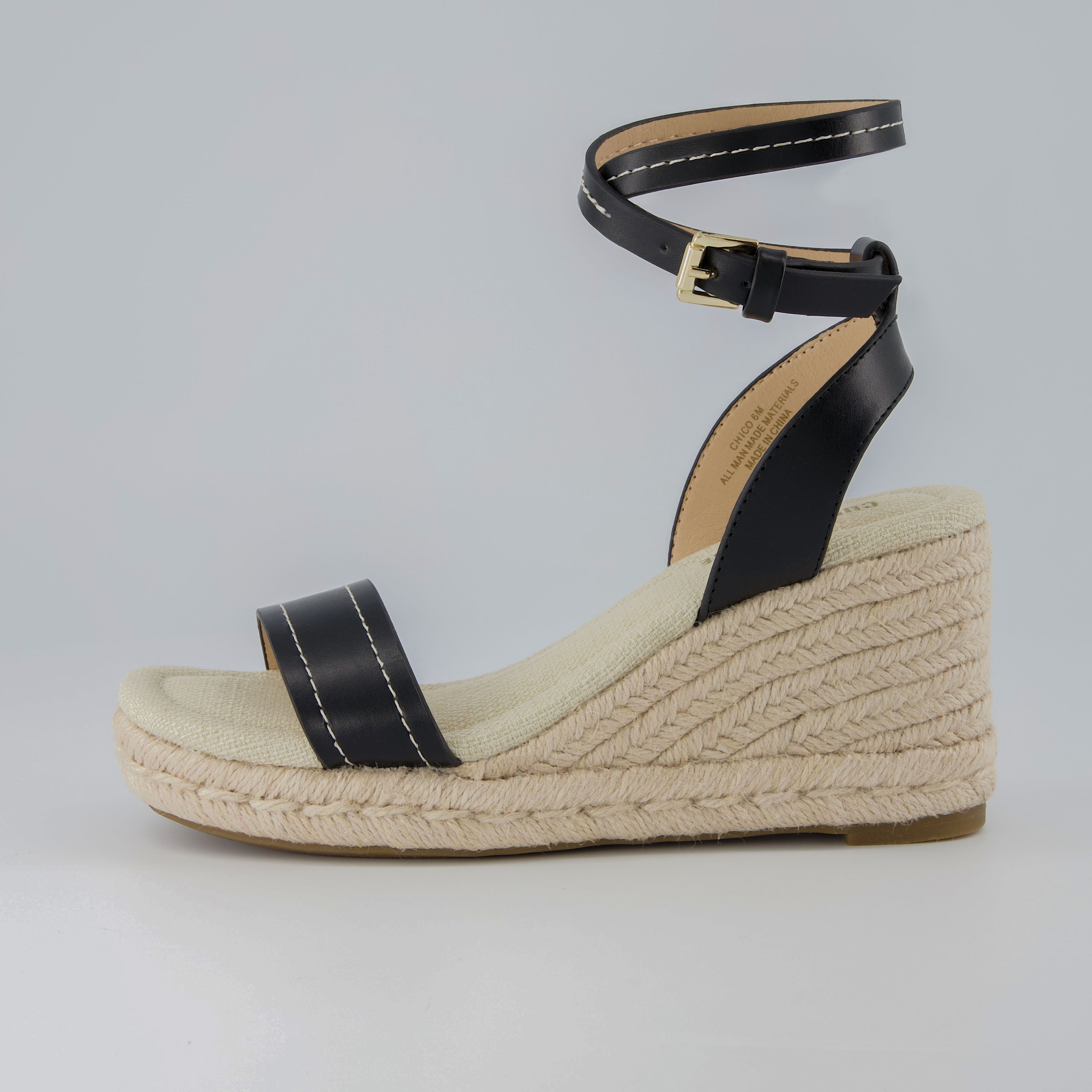 Black wedge fashion espadrilles