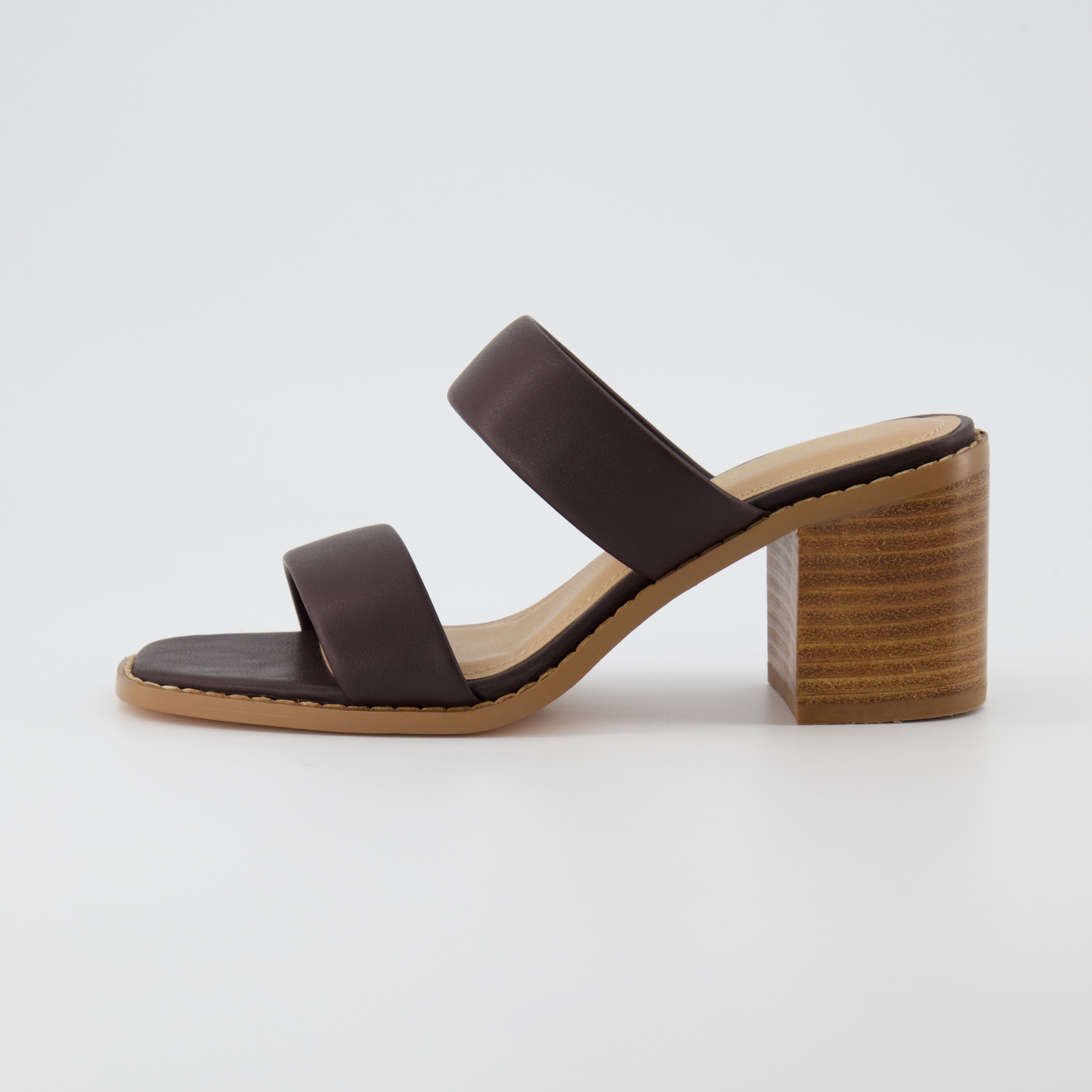 Dark brown heeled sandals hotsell