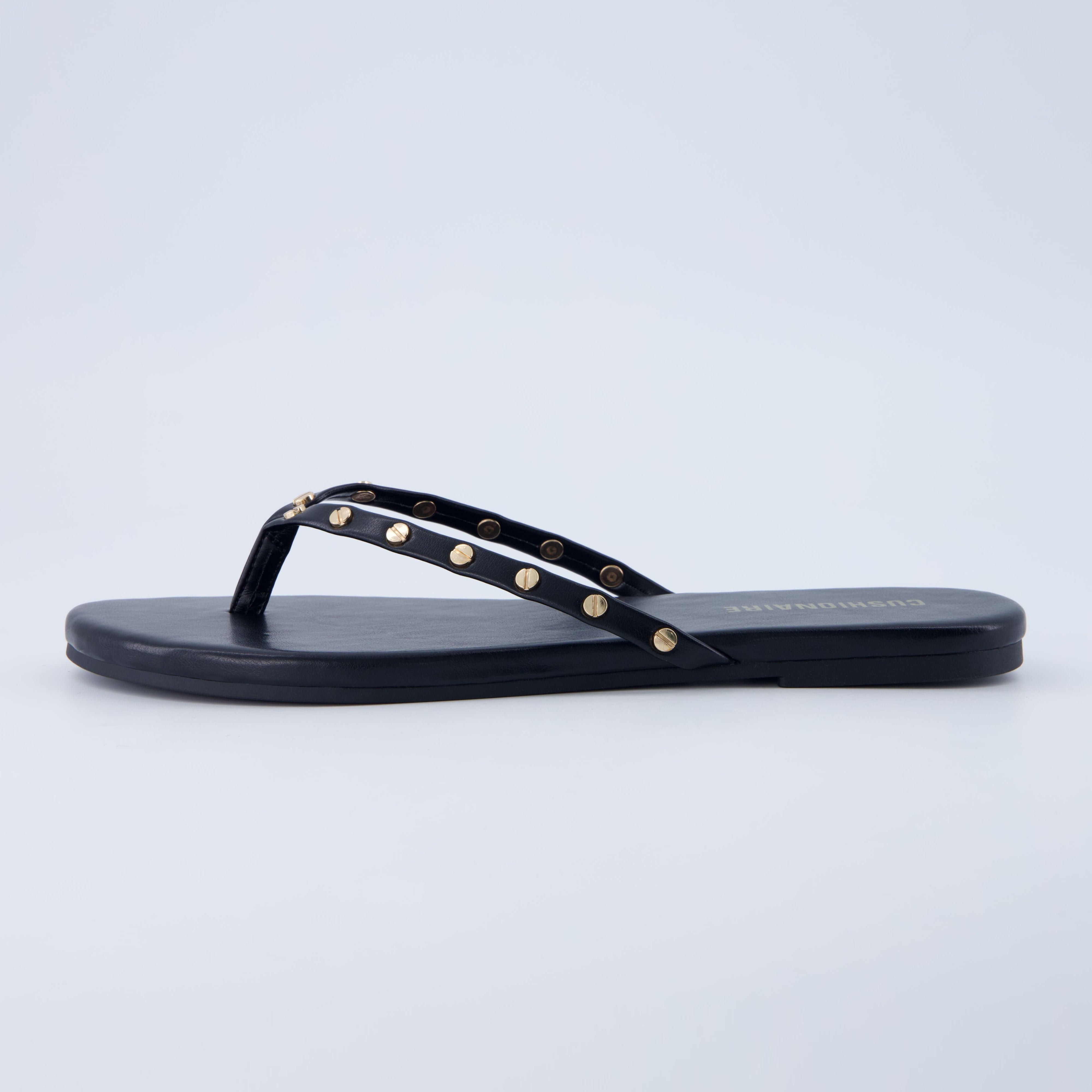 Confetti Studded Flip-Flops Black