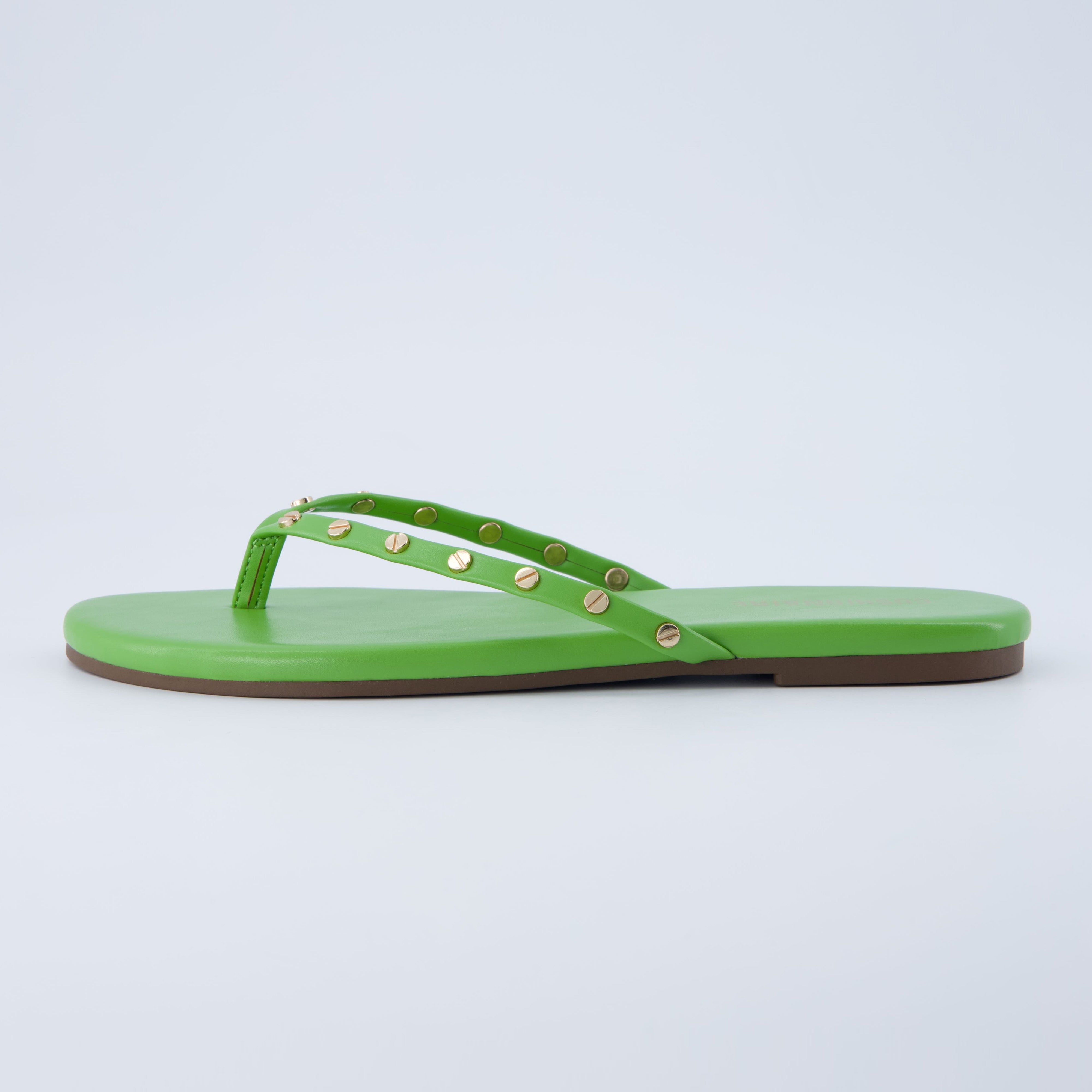 Confetti Studded Flip-Flops Green