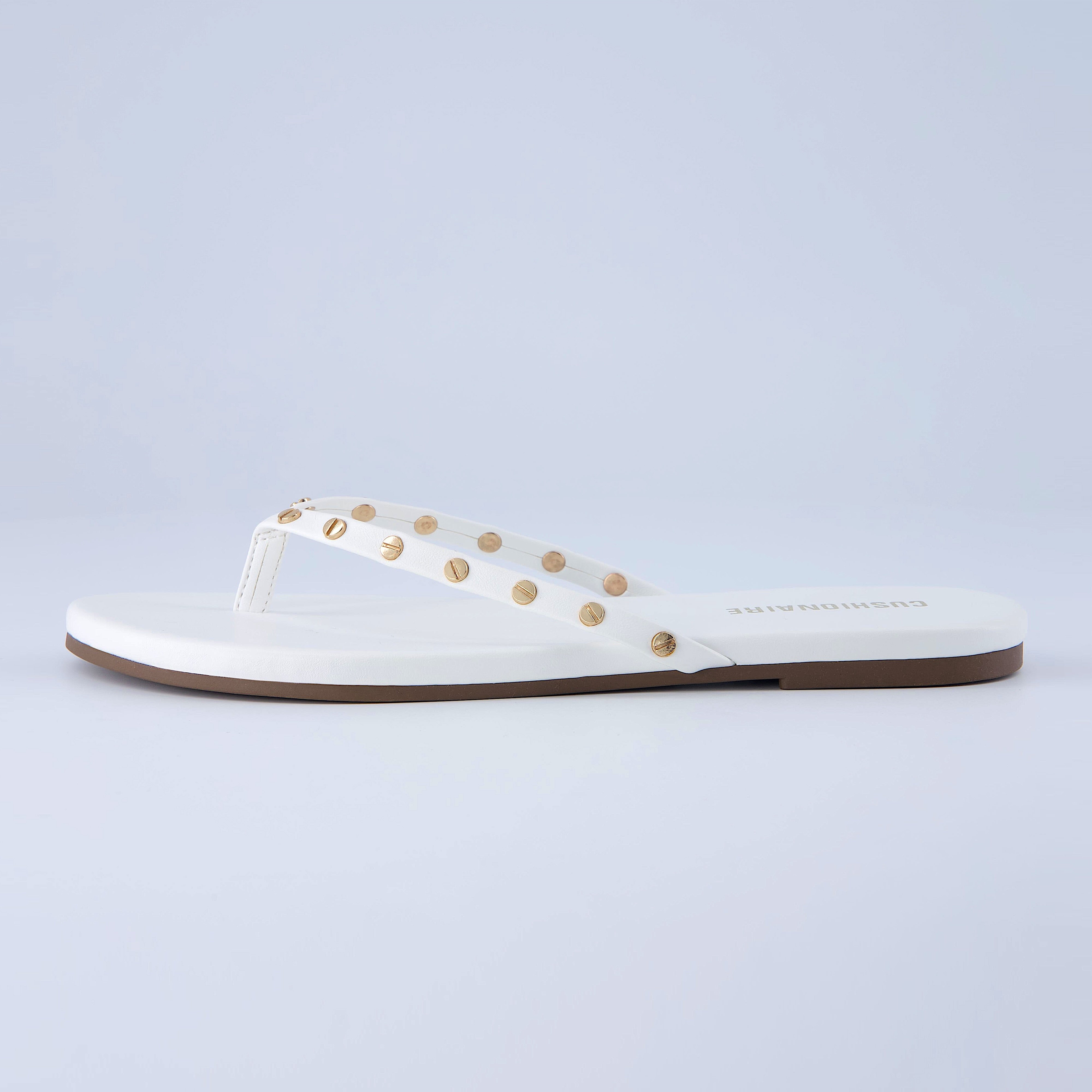 Confetti Studded Flip-Flops White