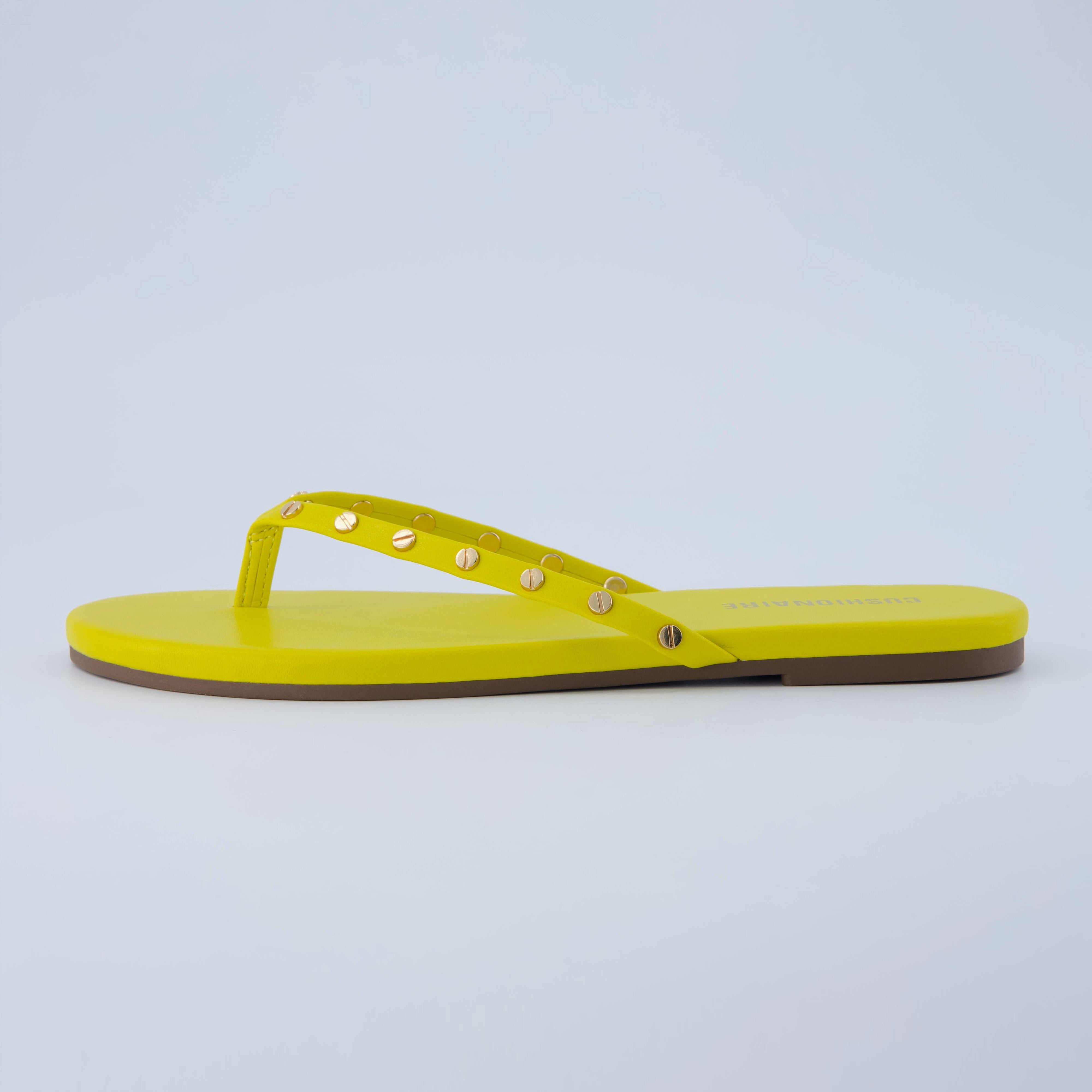 Confetti Studded Flip-Flops Yellow