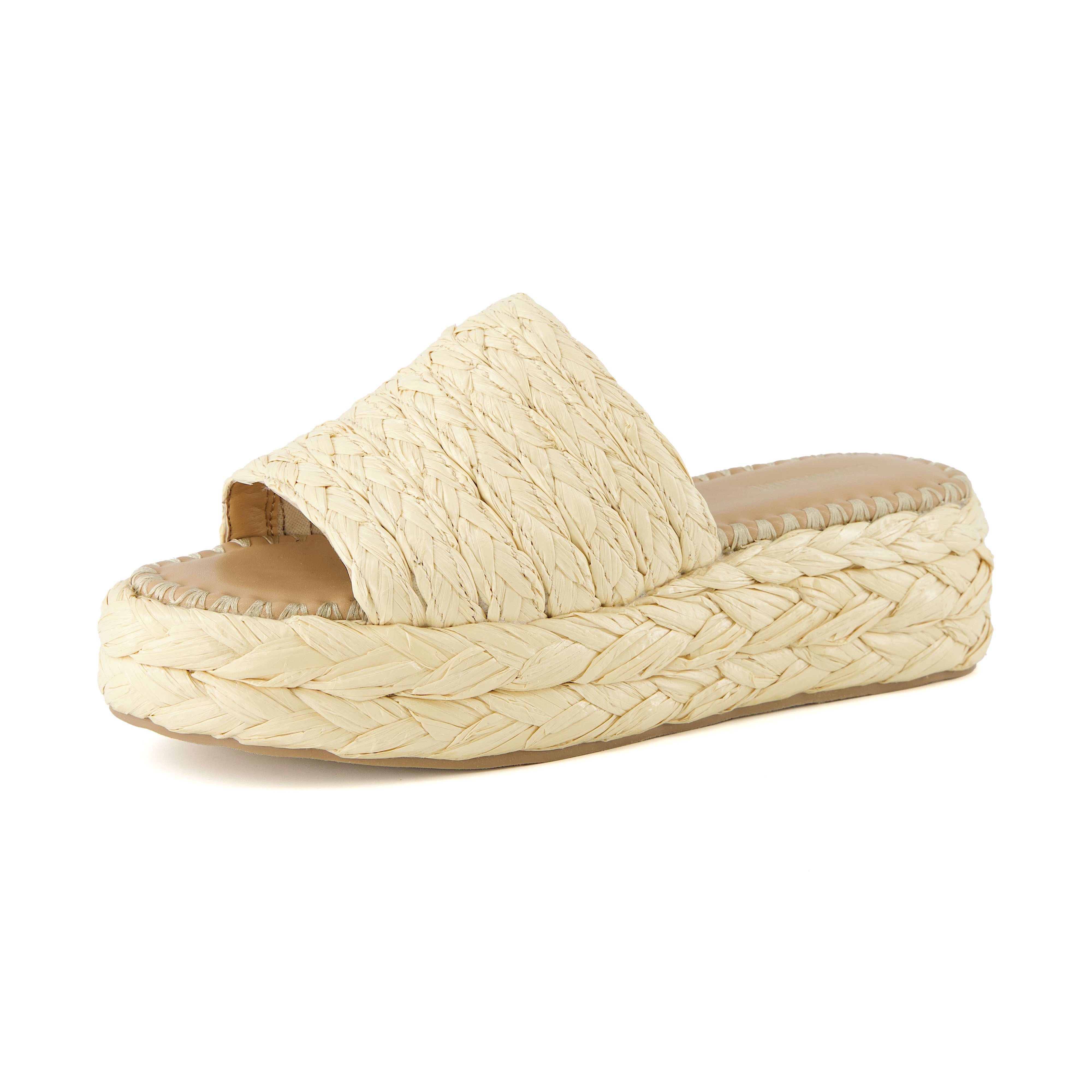 Core Raffia Platform Sandal Natural