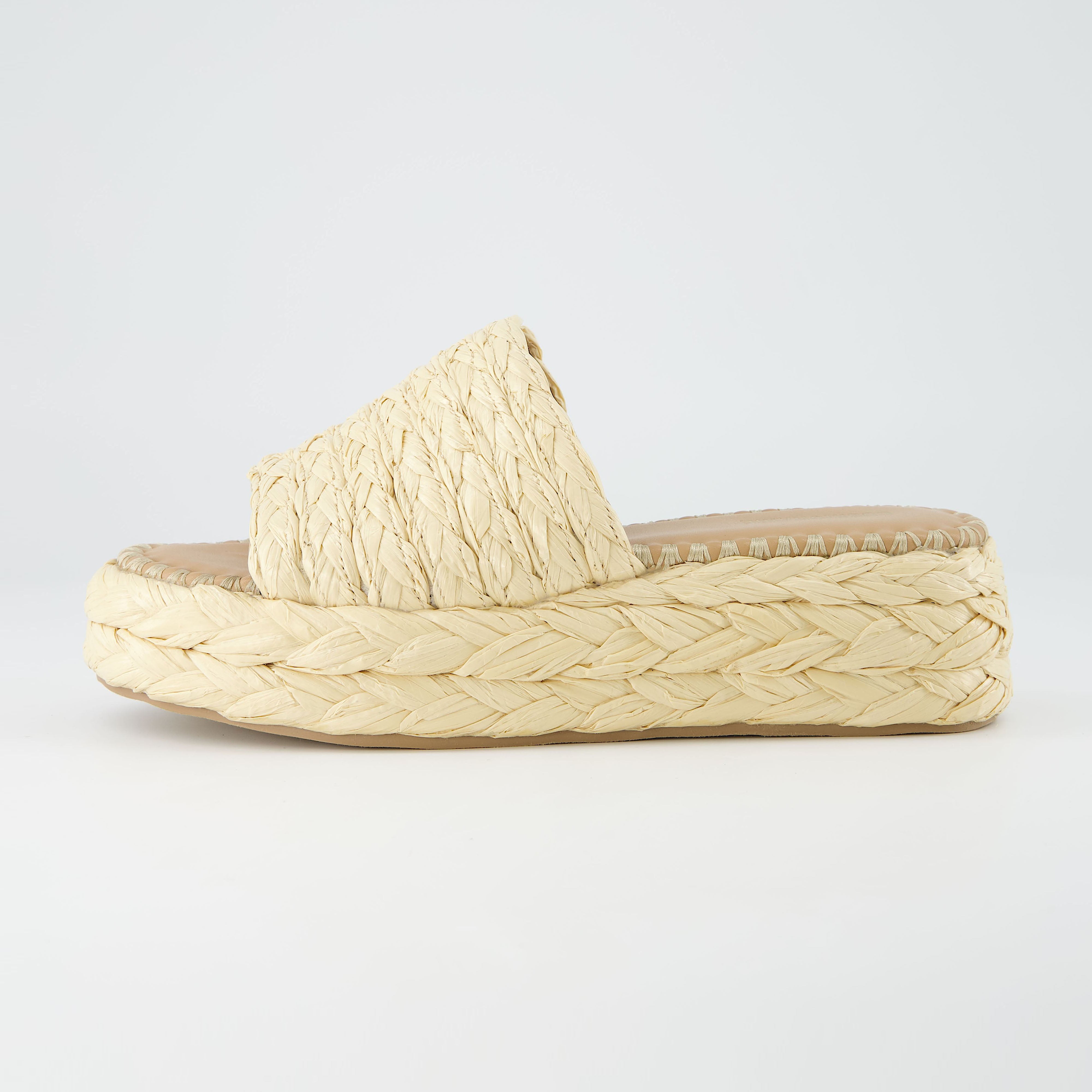 Core Raffia Platform Sandal