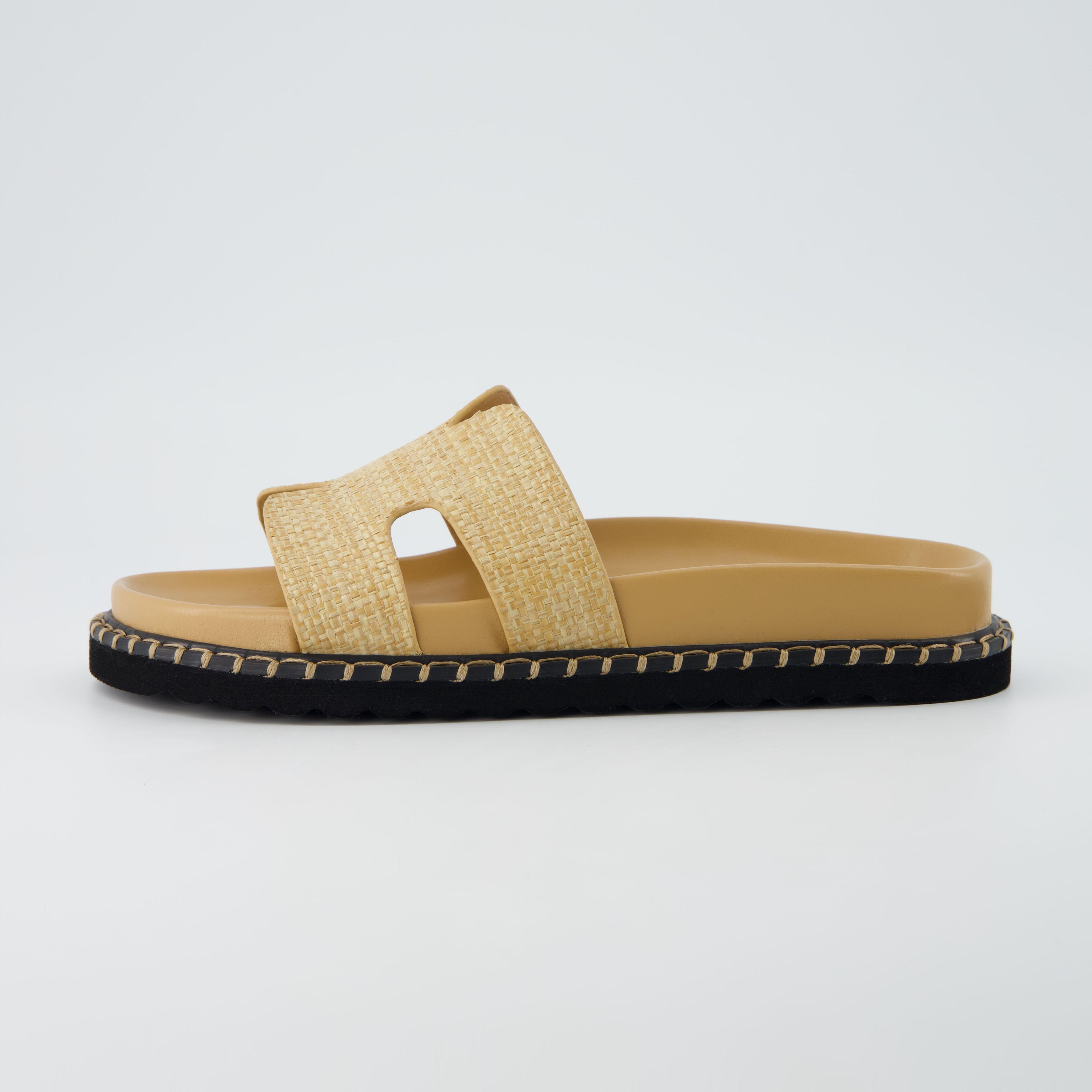 Crisp Footbed Slide Sandal Natural