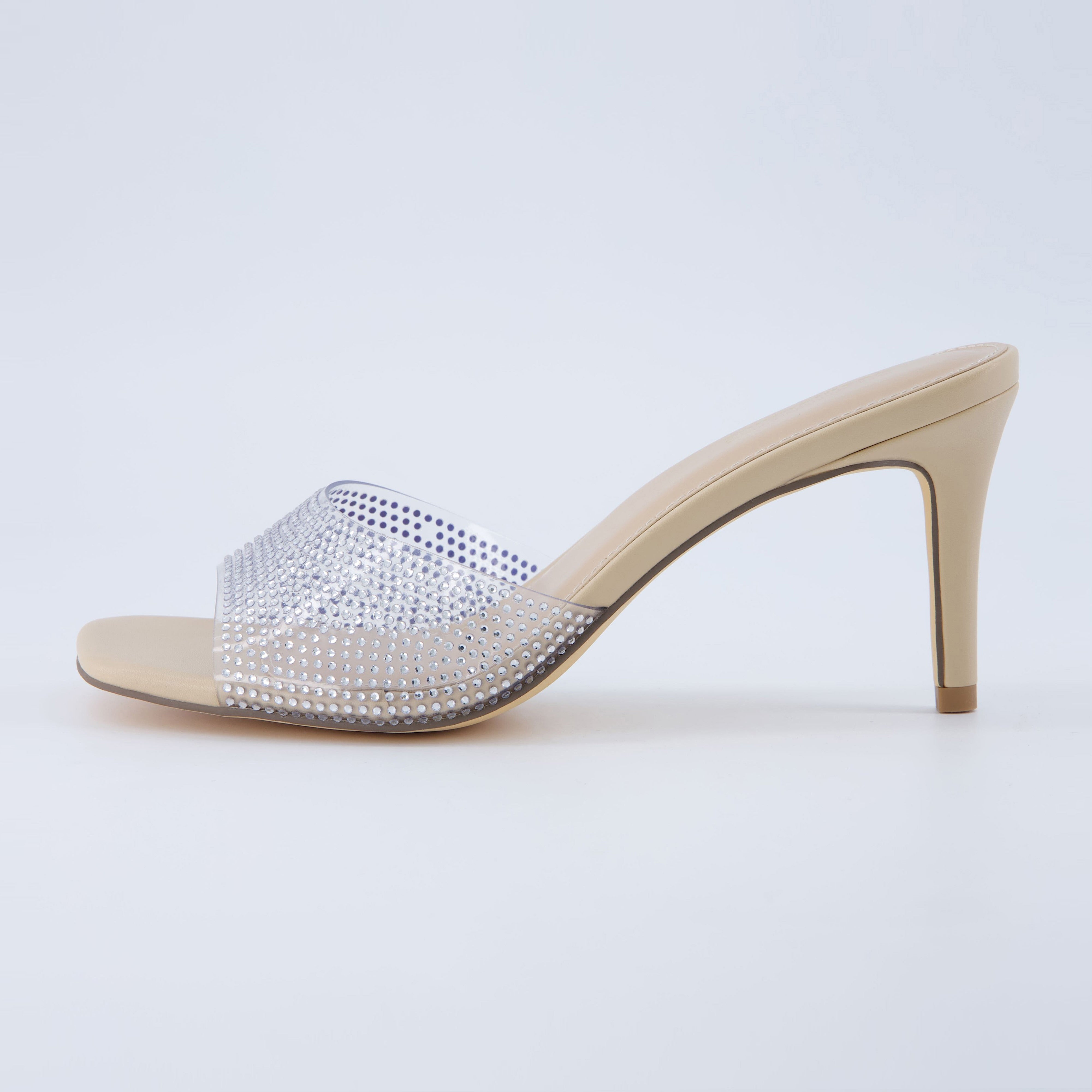 Evie One Band Dress Heel Crystal Clear