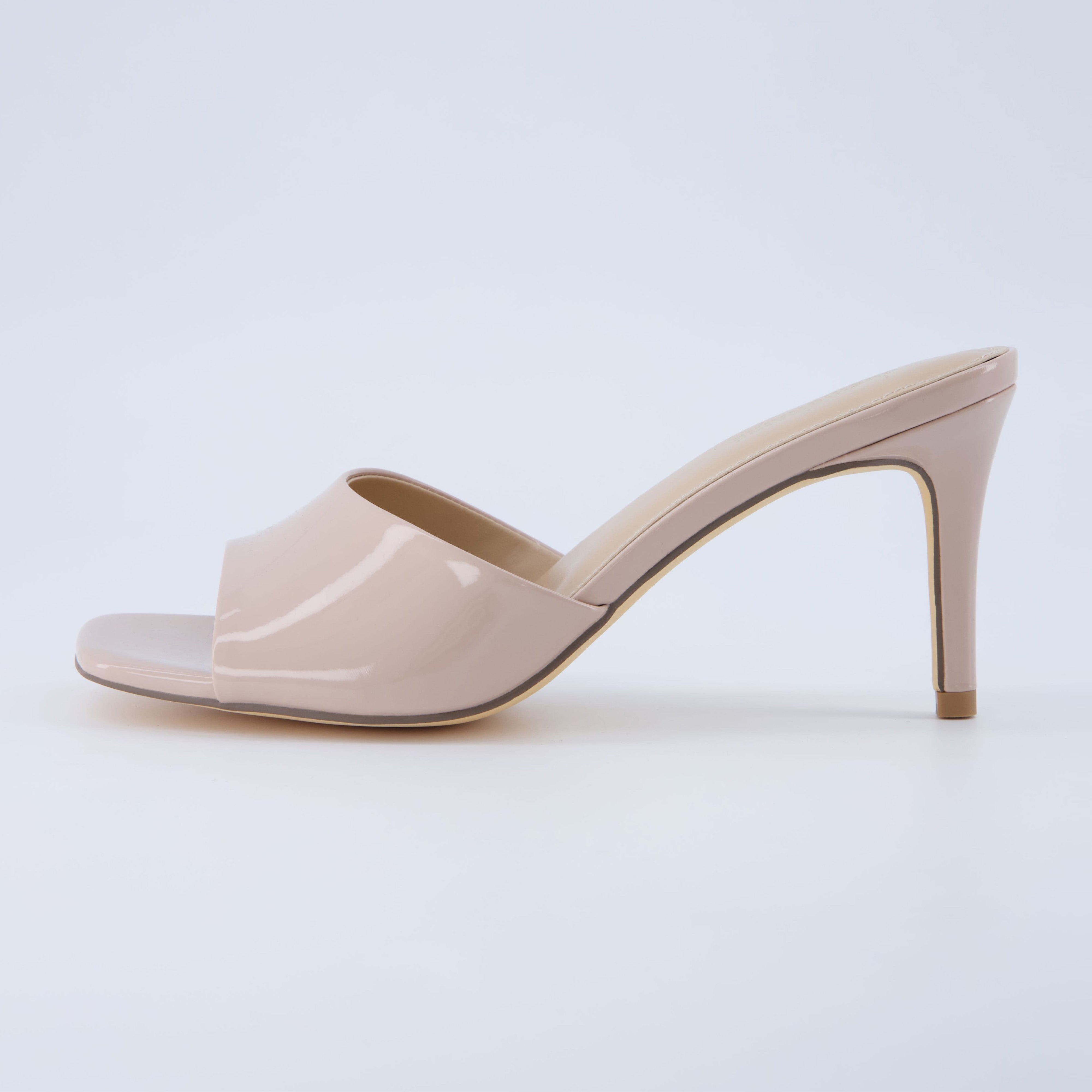 Evie One Band Dress Heel Nude Patent