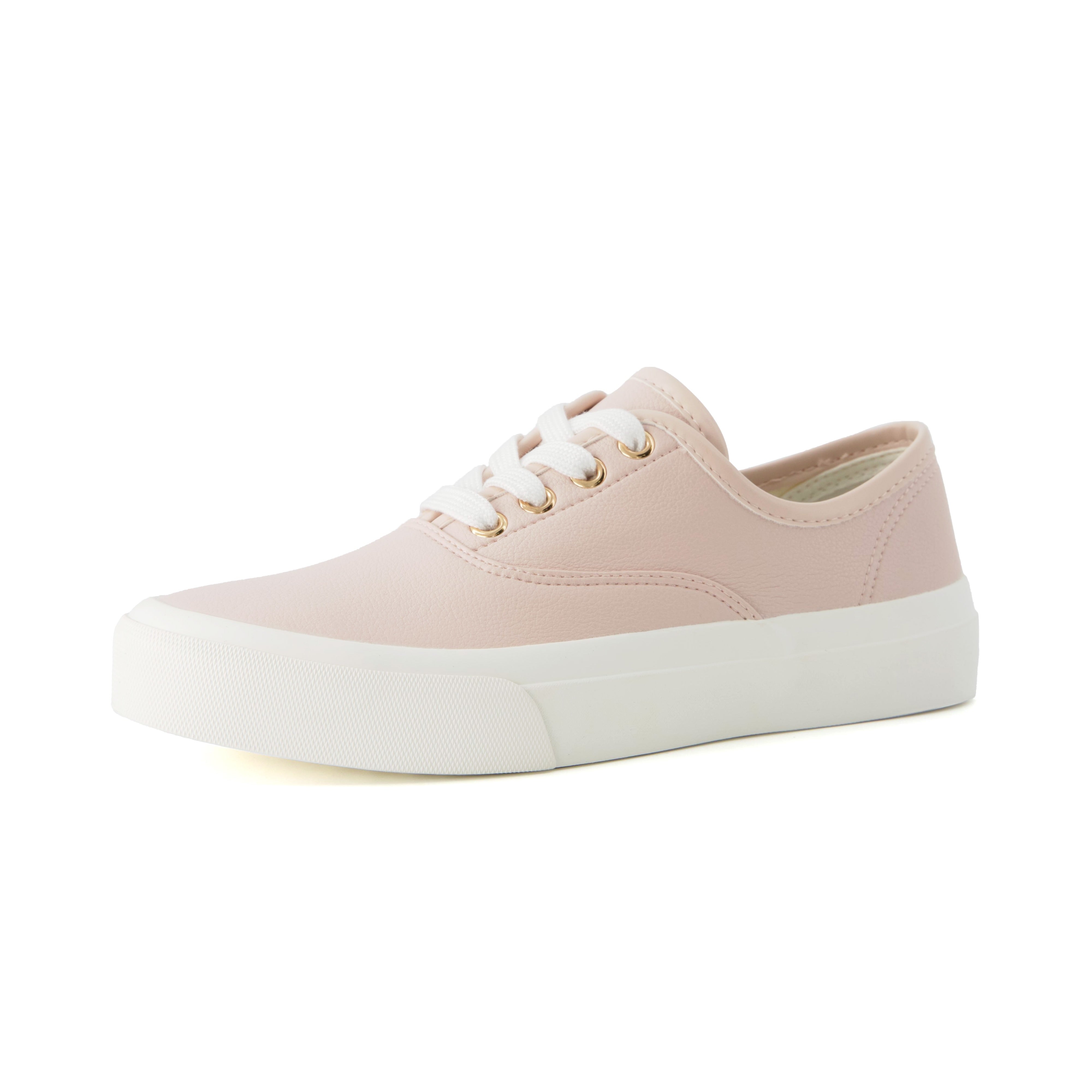 Freshman Canvas Lace-Up Sneaker Blush Vegan Leather