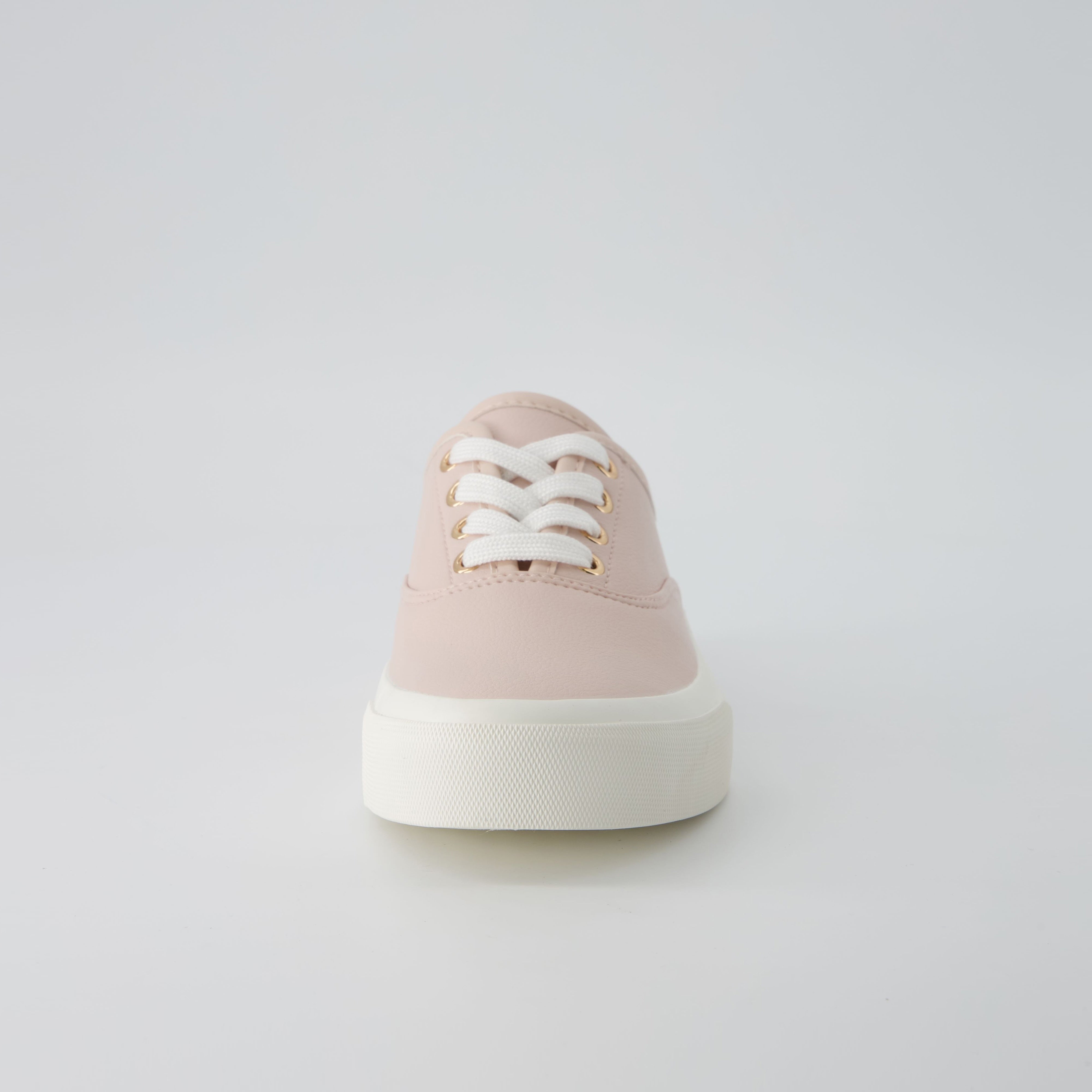 Freshman Canvas Lace-Up Sneaker Blush Vegan Leather