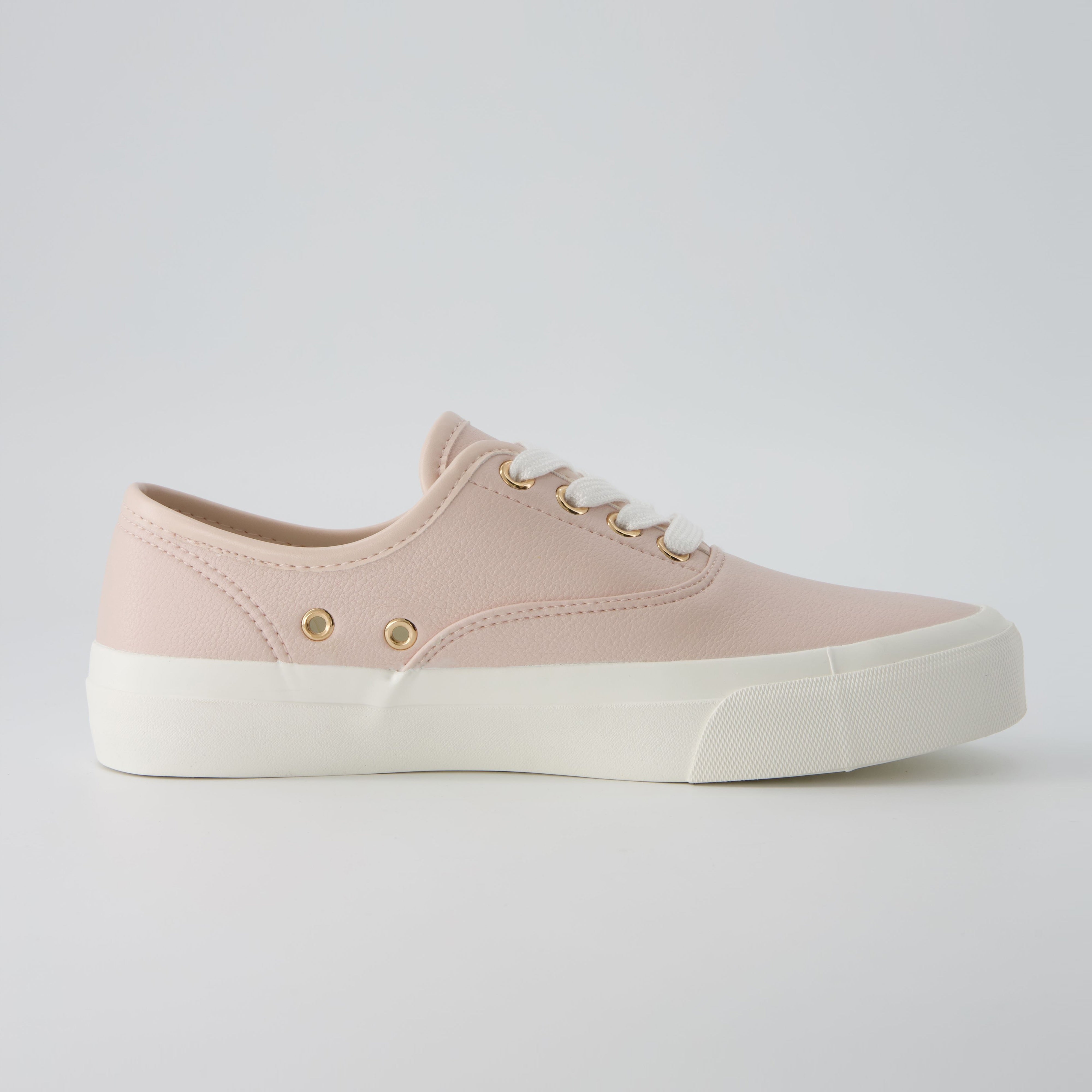 Freshman Canvas Lace-Up Sneaker Blush Vegan Leather