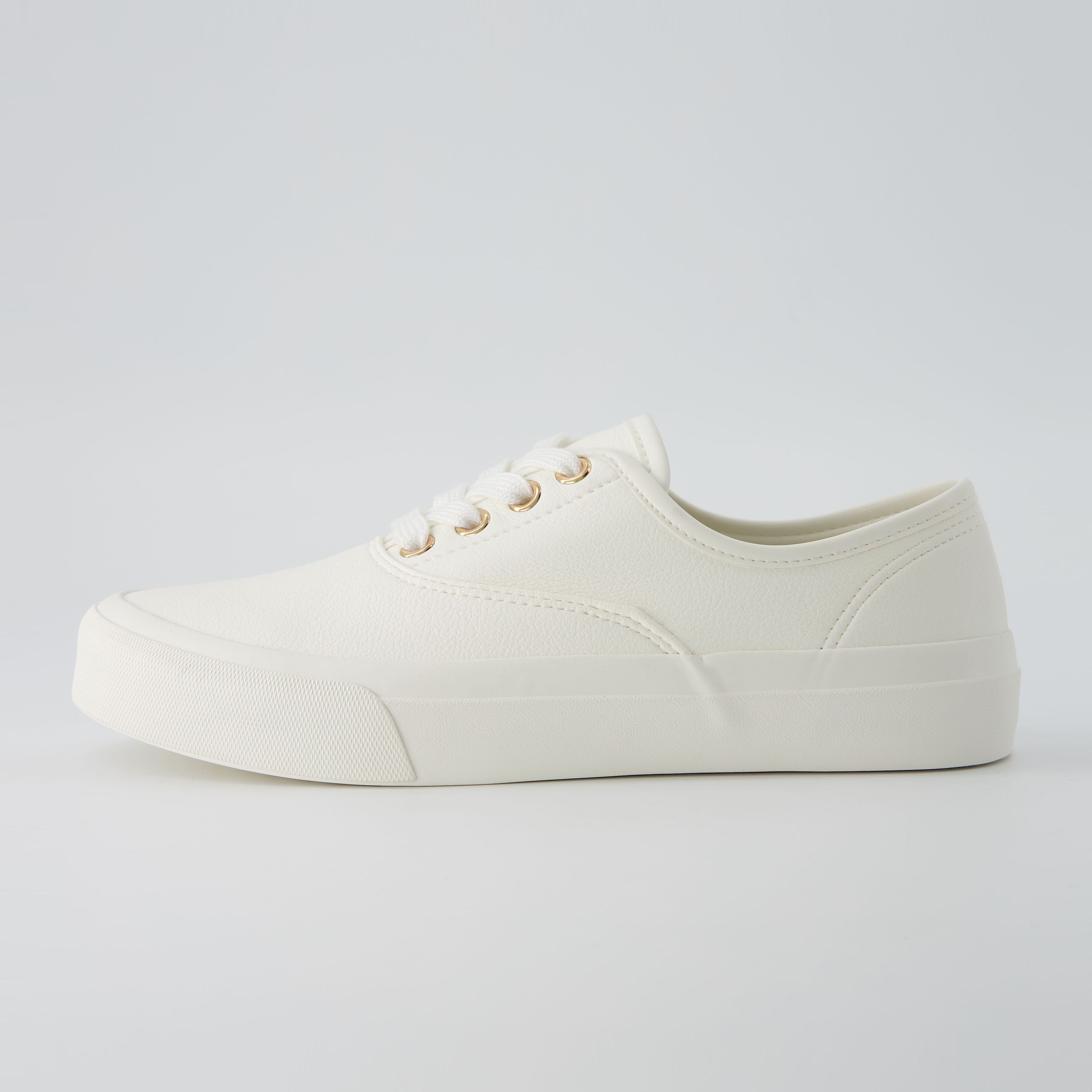 Freshman Canvas Lace-Up Sneaker White Vegan Leather