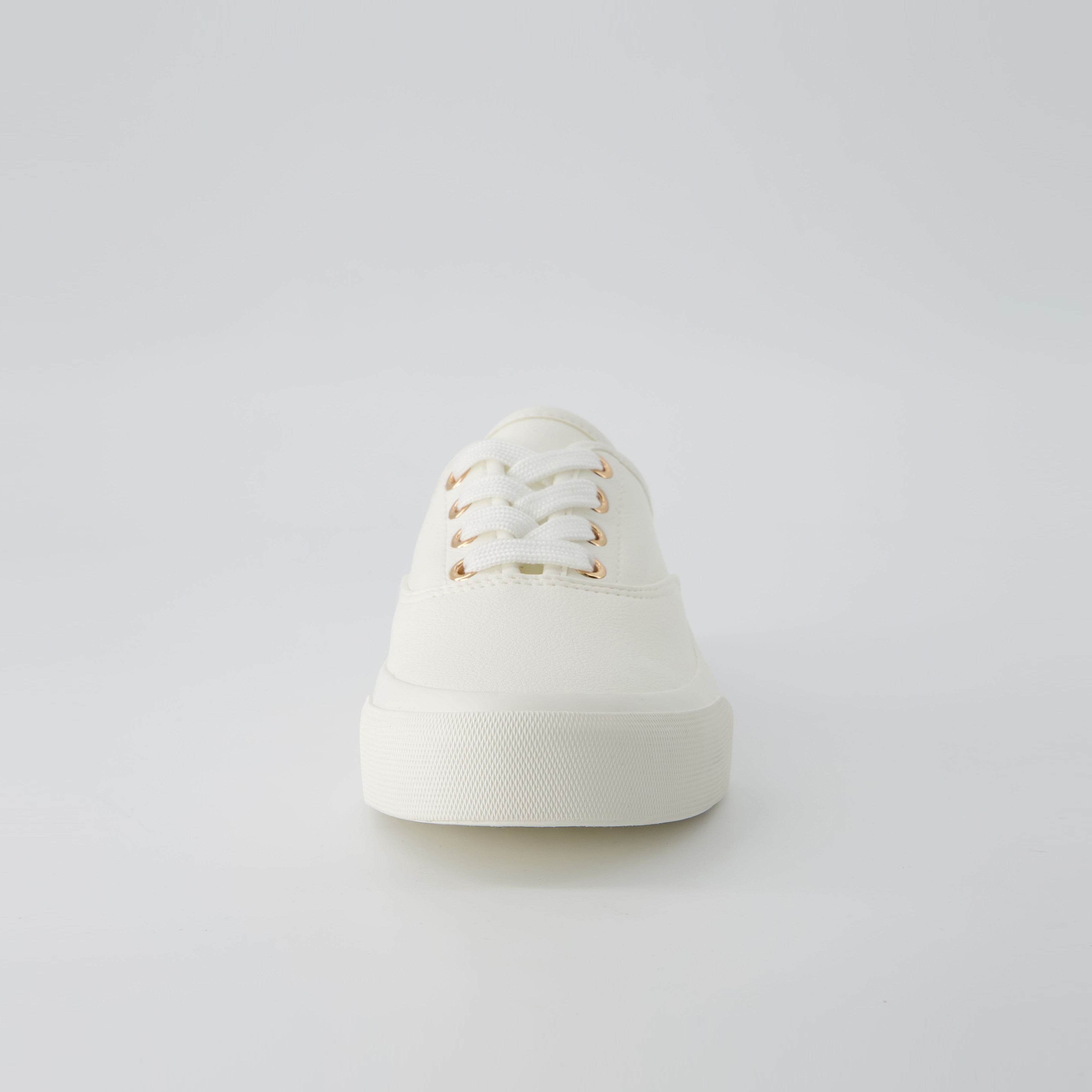 Freshman Canvas Lace-Up Sneaker White Vegan Leather