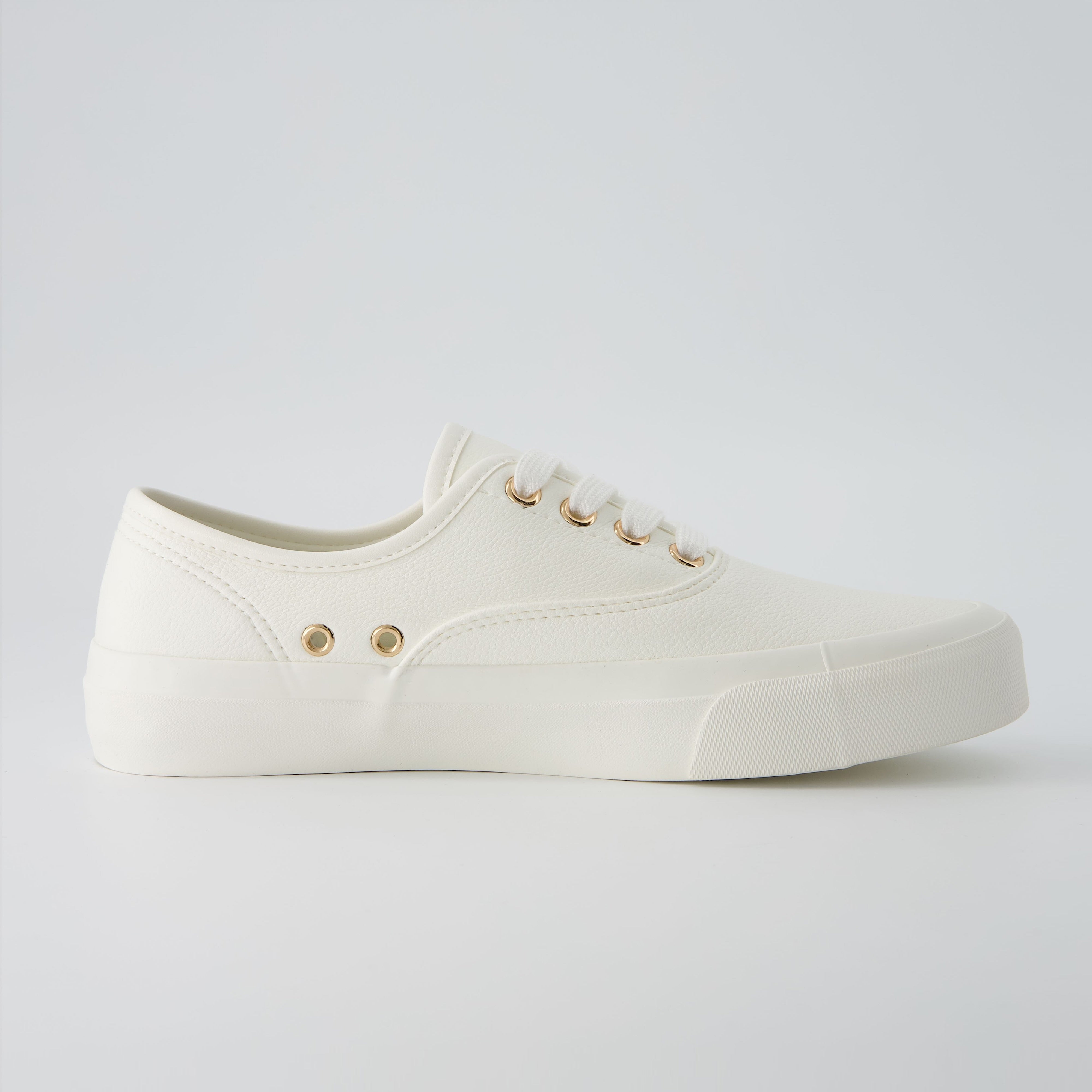 Freshman Canvas Lace-Up Sneaker White Vegan Leather