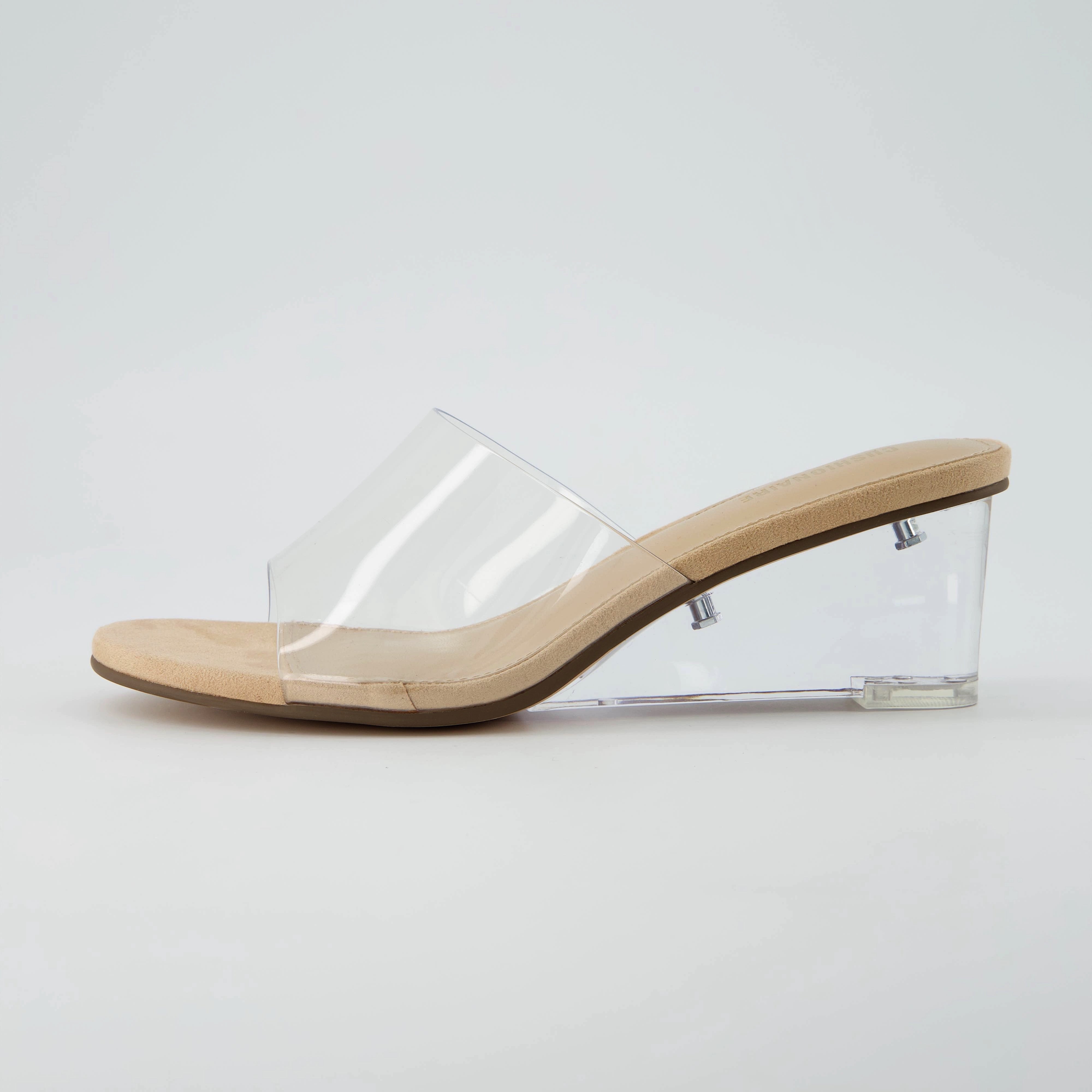 Gloss Lucite Wedge Sandals