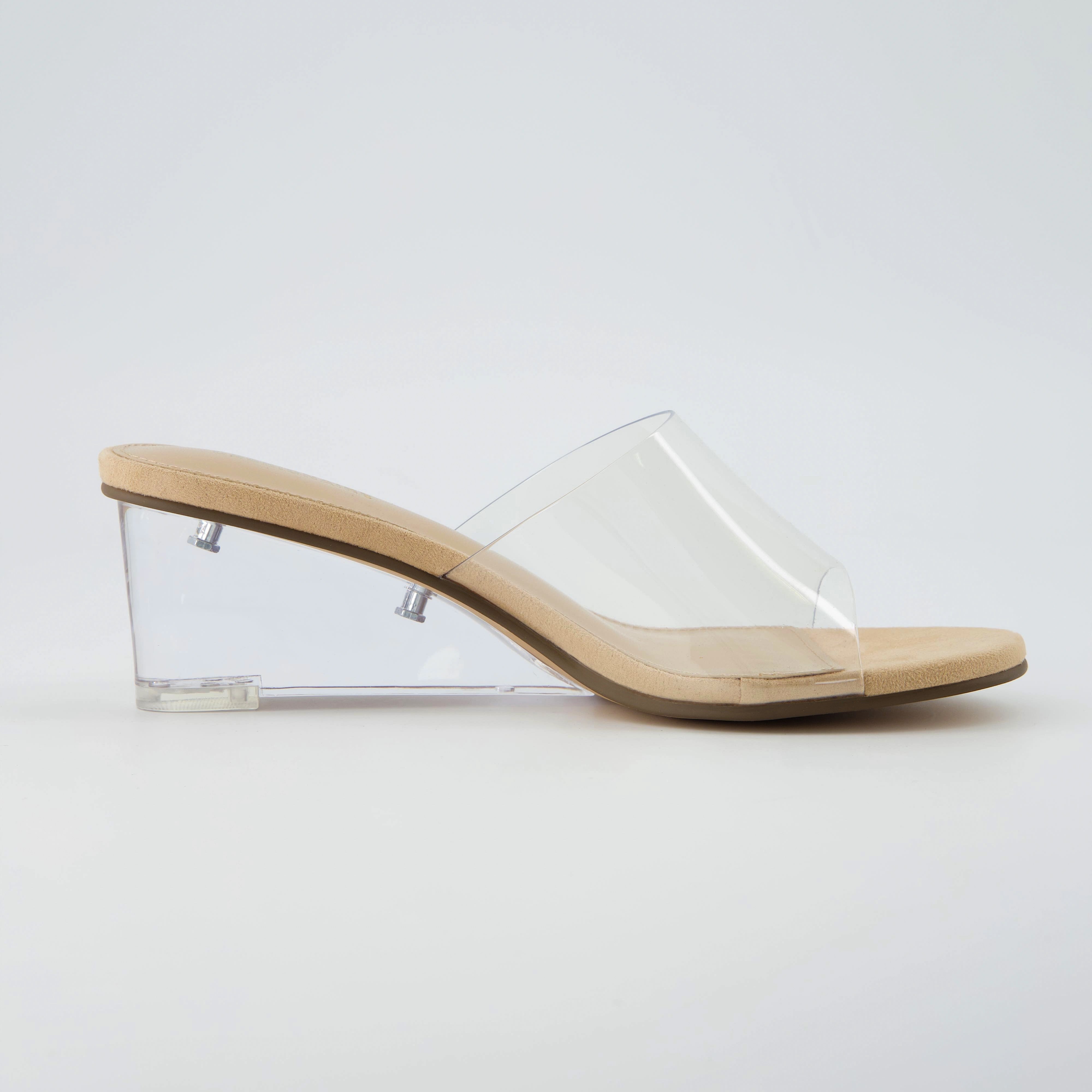 Gloss Lucite Wedge Sandals