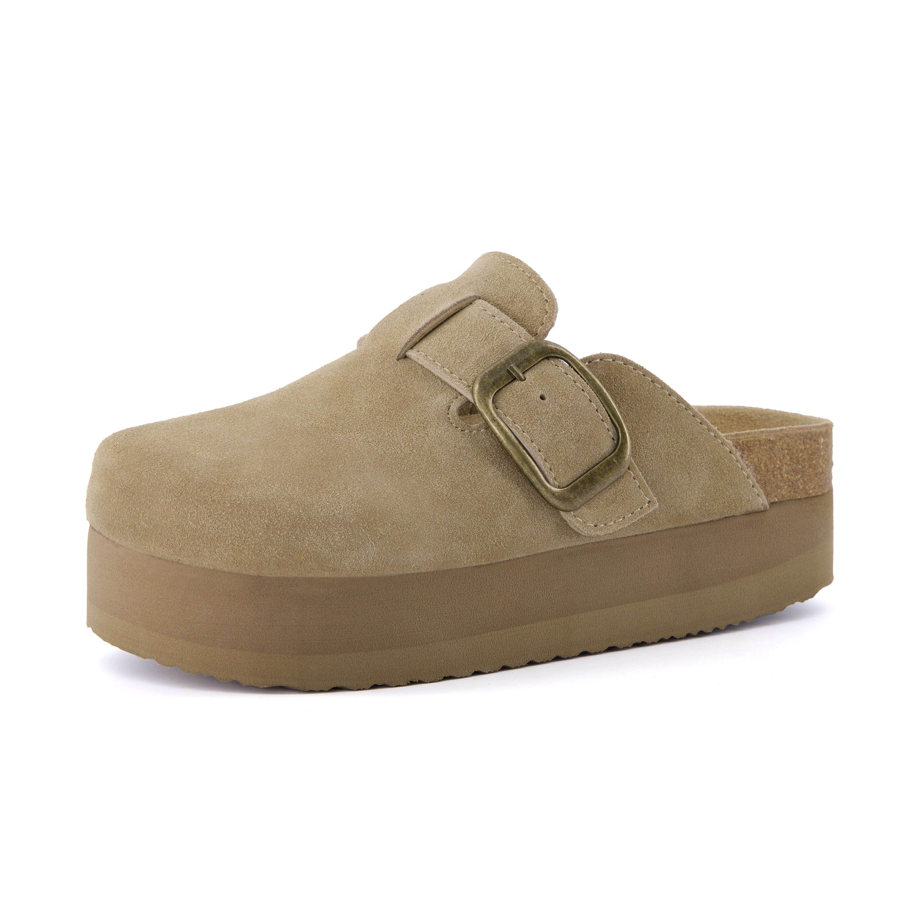 Cushionaire Women's Granola Suede Platform Clog