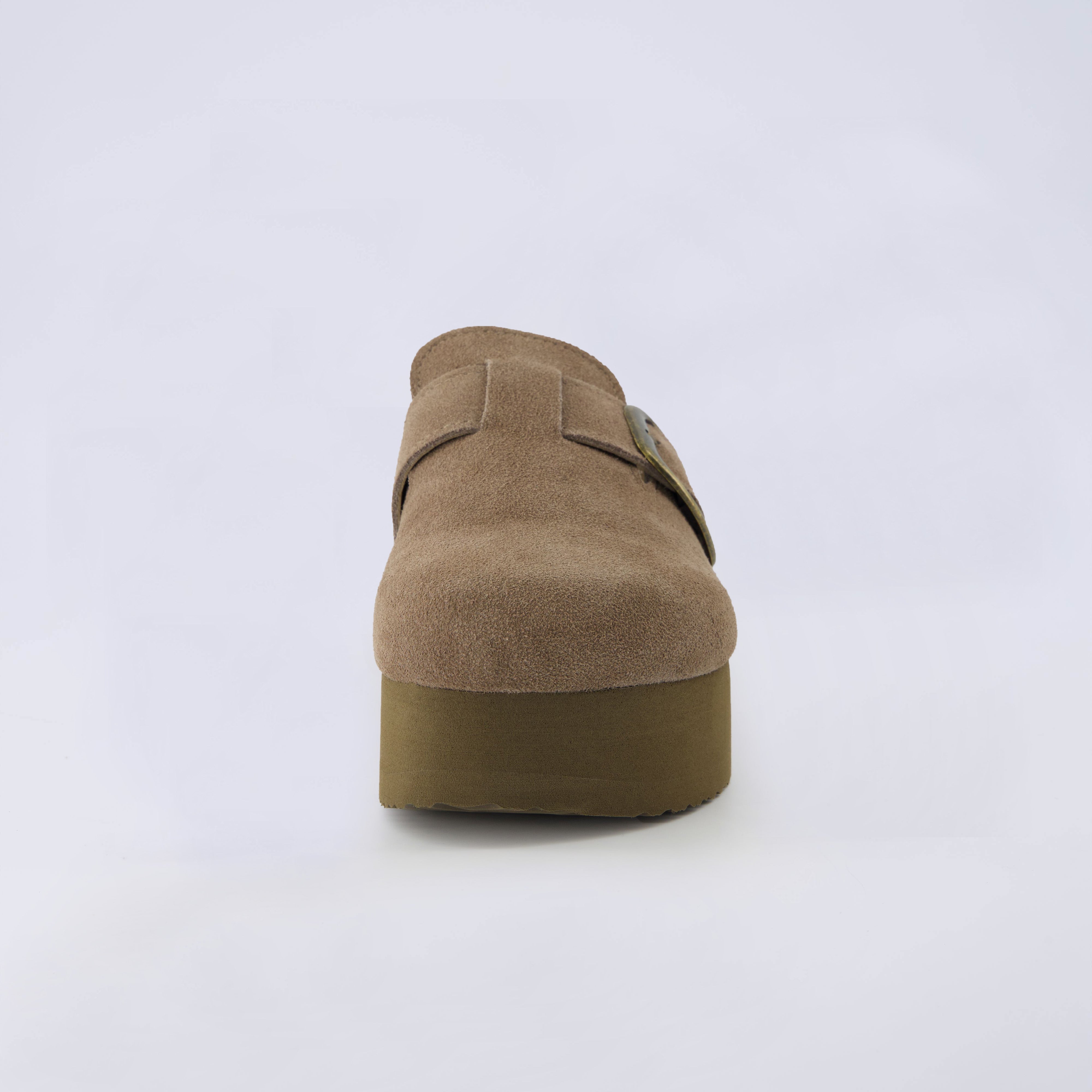 Granola 2 Suede Platform Clog Taupe