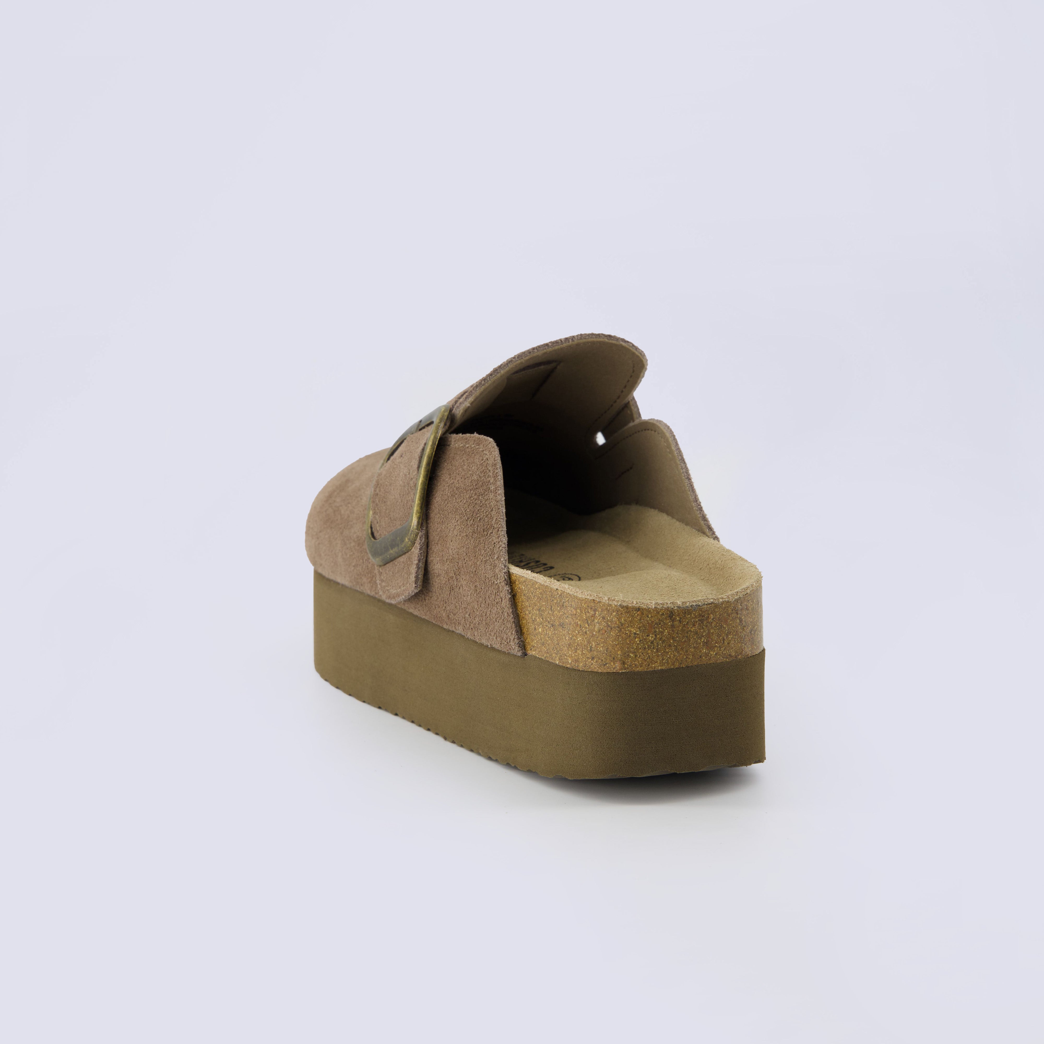 Granola 2 Suede Platform Clog Taupe