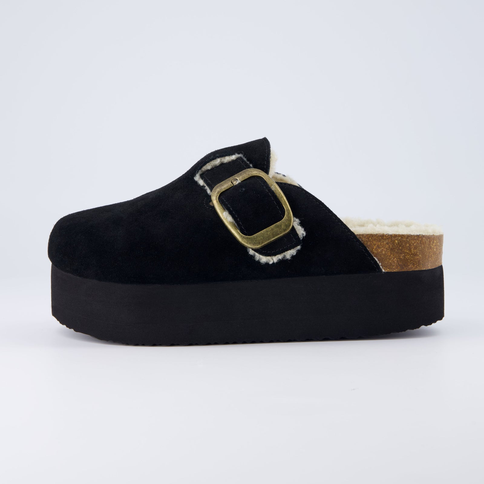 Granola Fur Platform Clog