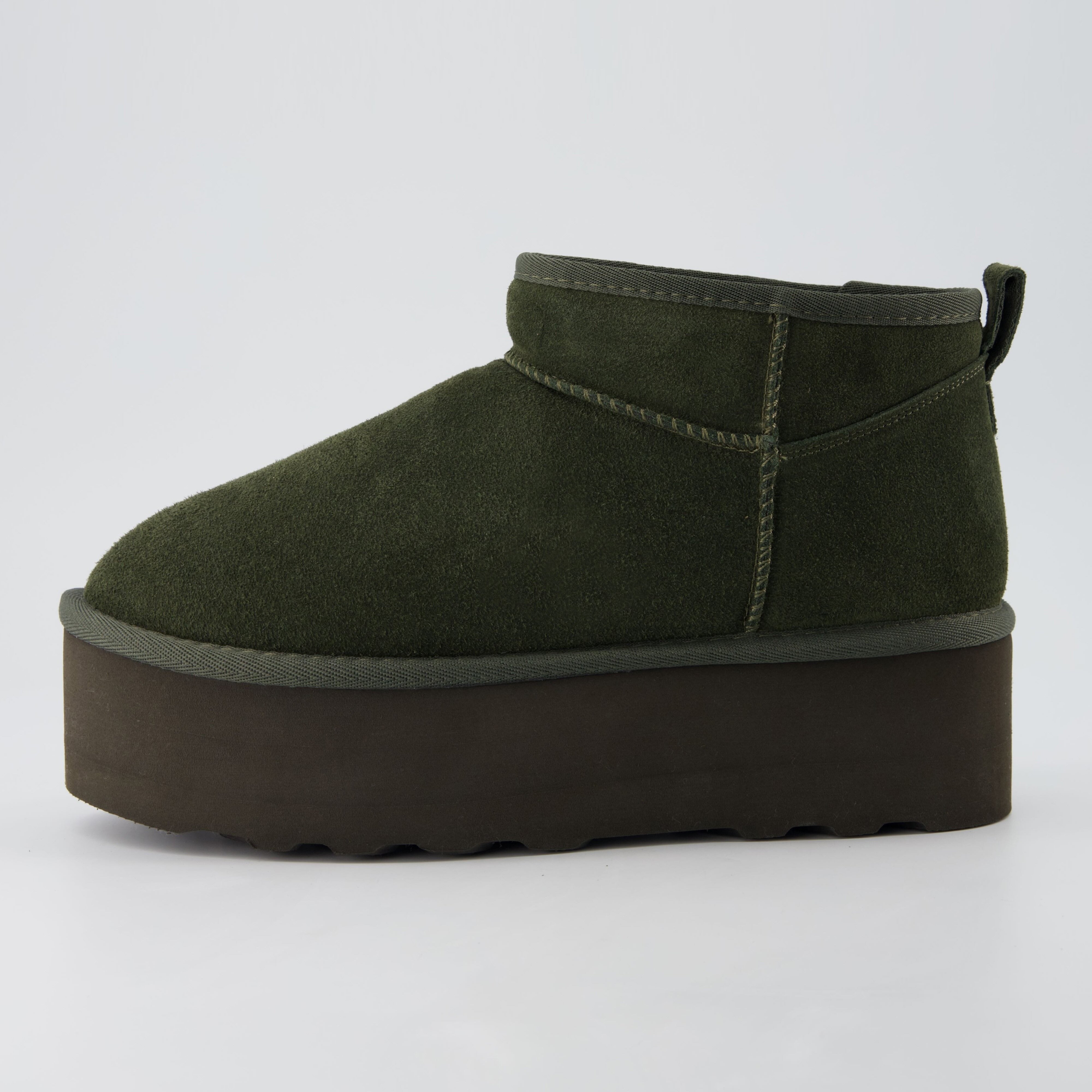 Hippy Cozy Platform Ankle Boot Green