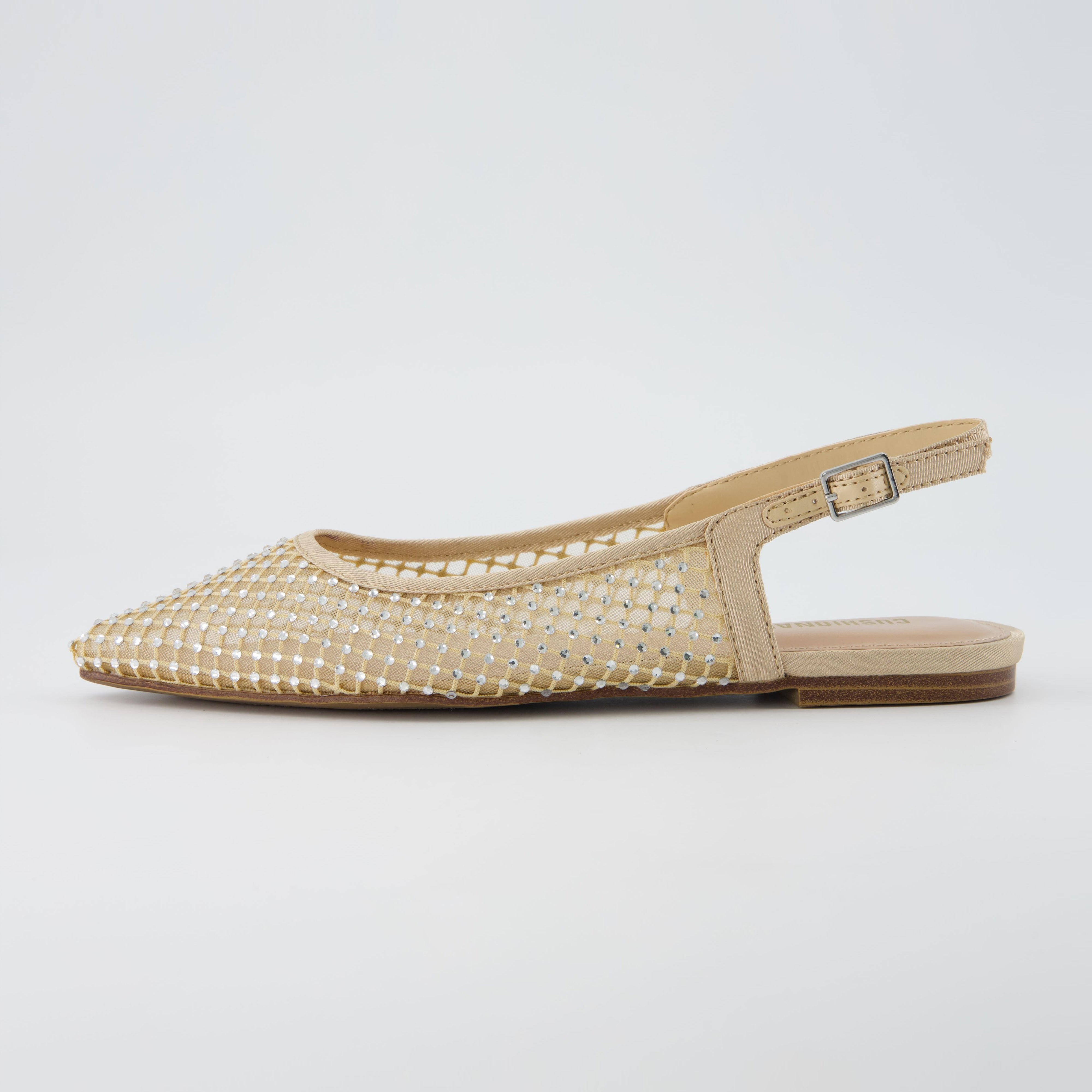 Lark Mesh Slingback Flat Nude