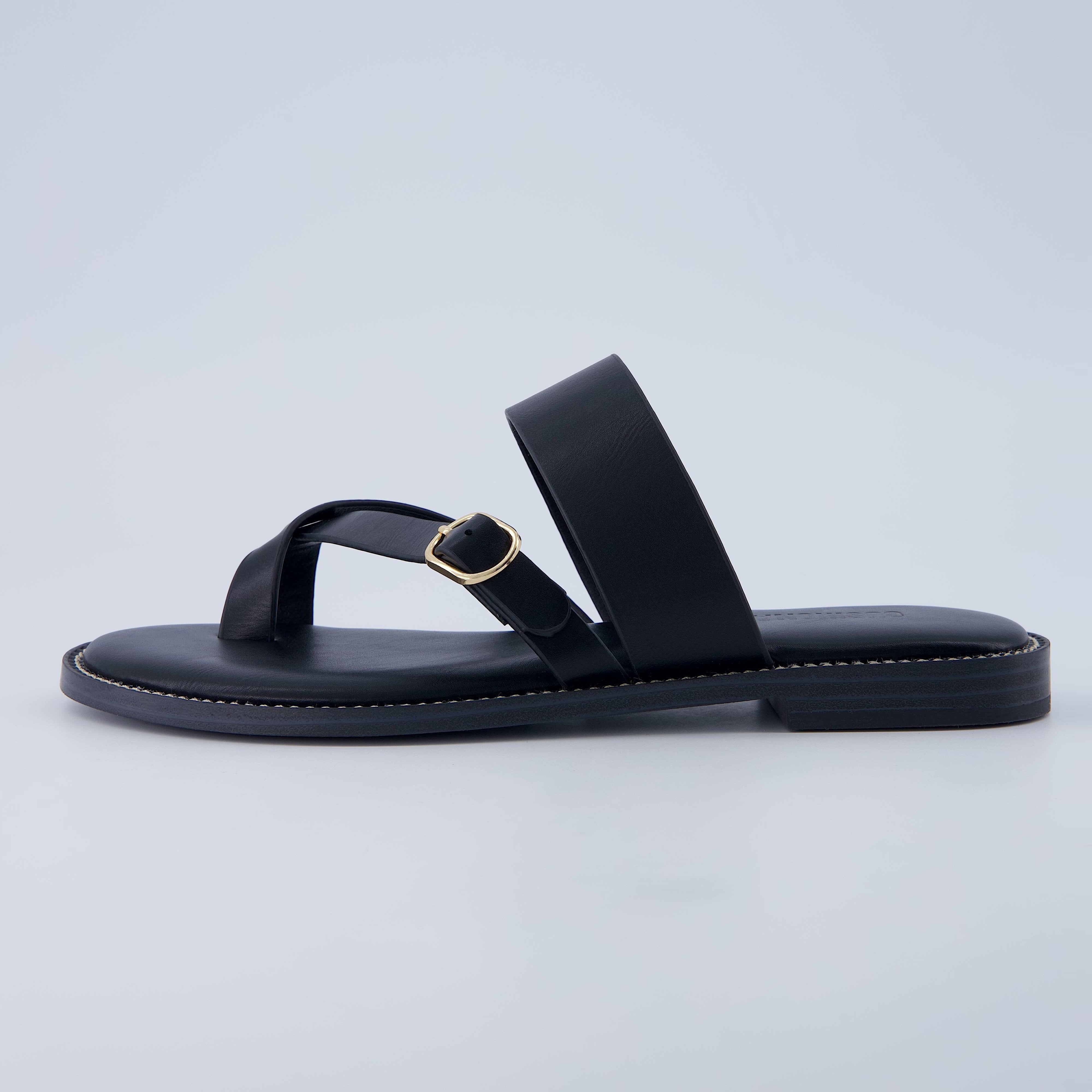 Laws Flat Sandal Black
