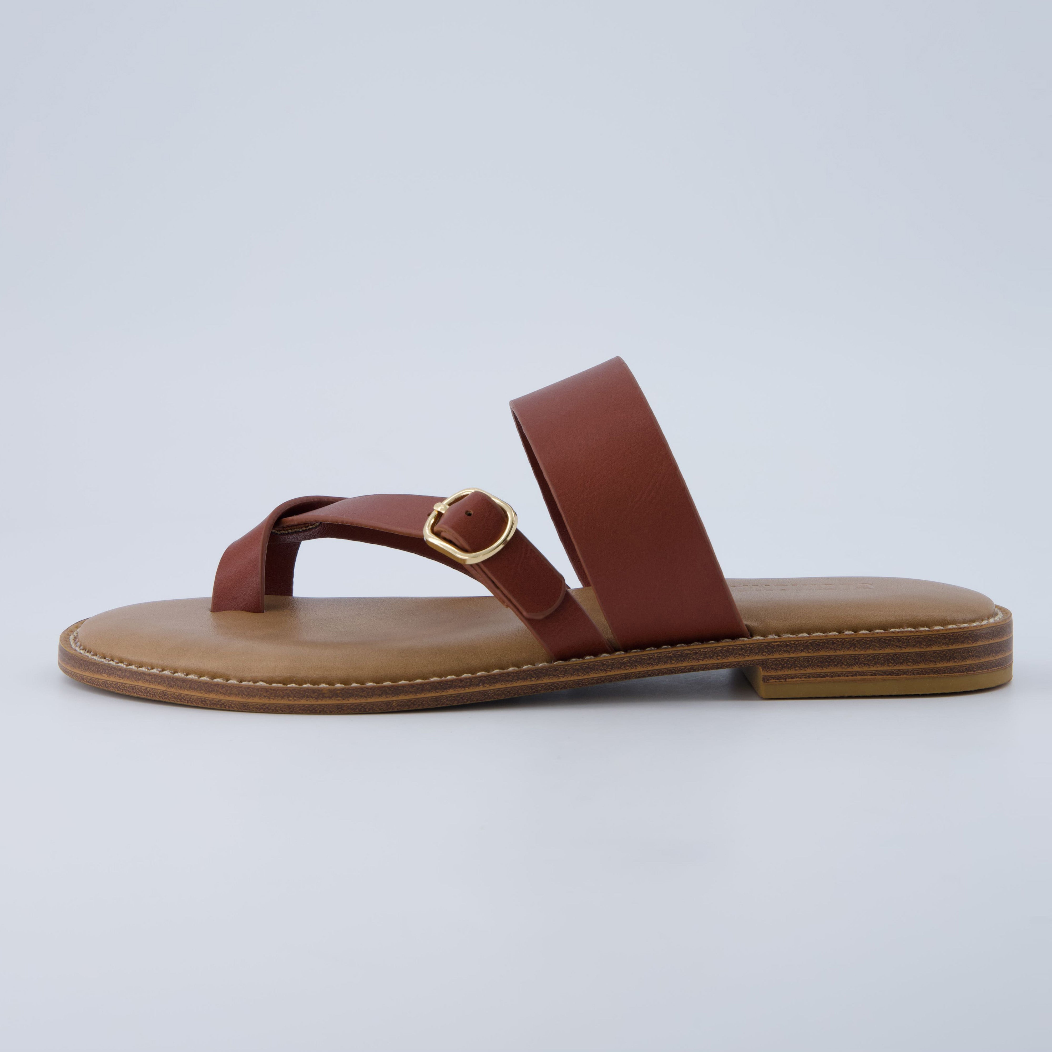 Laws Flat Sandal Cognac