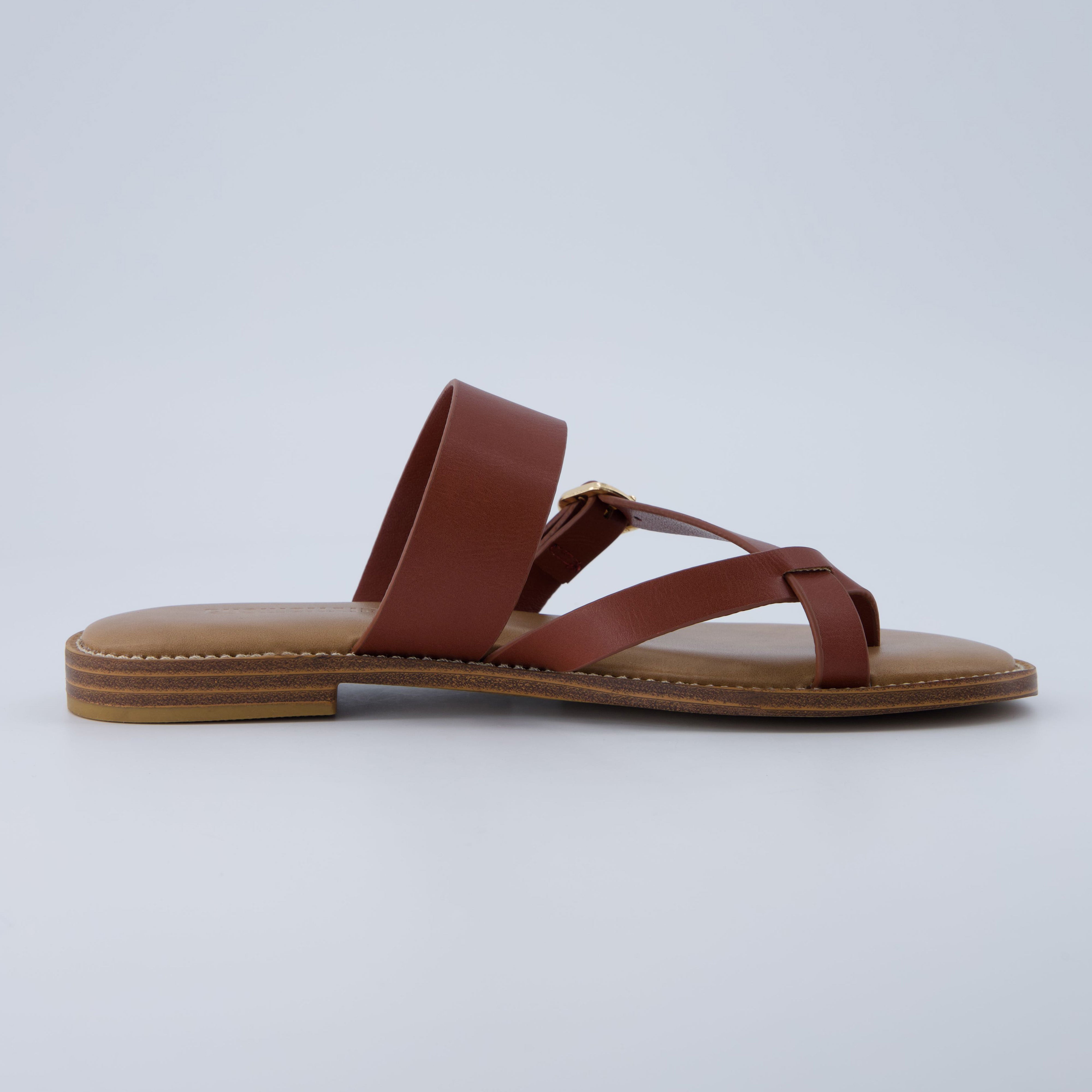 Laws Flat Sandal Cognac
