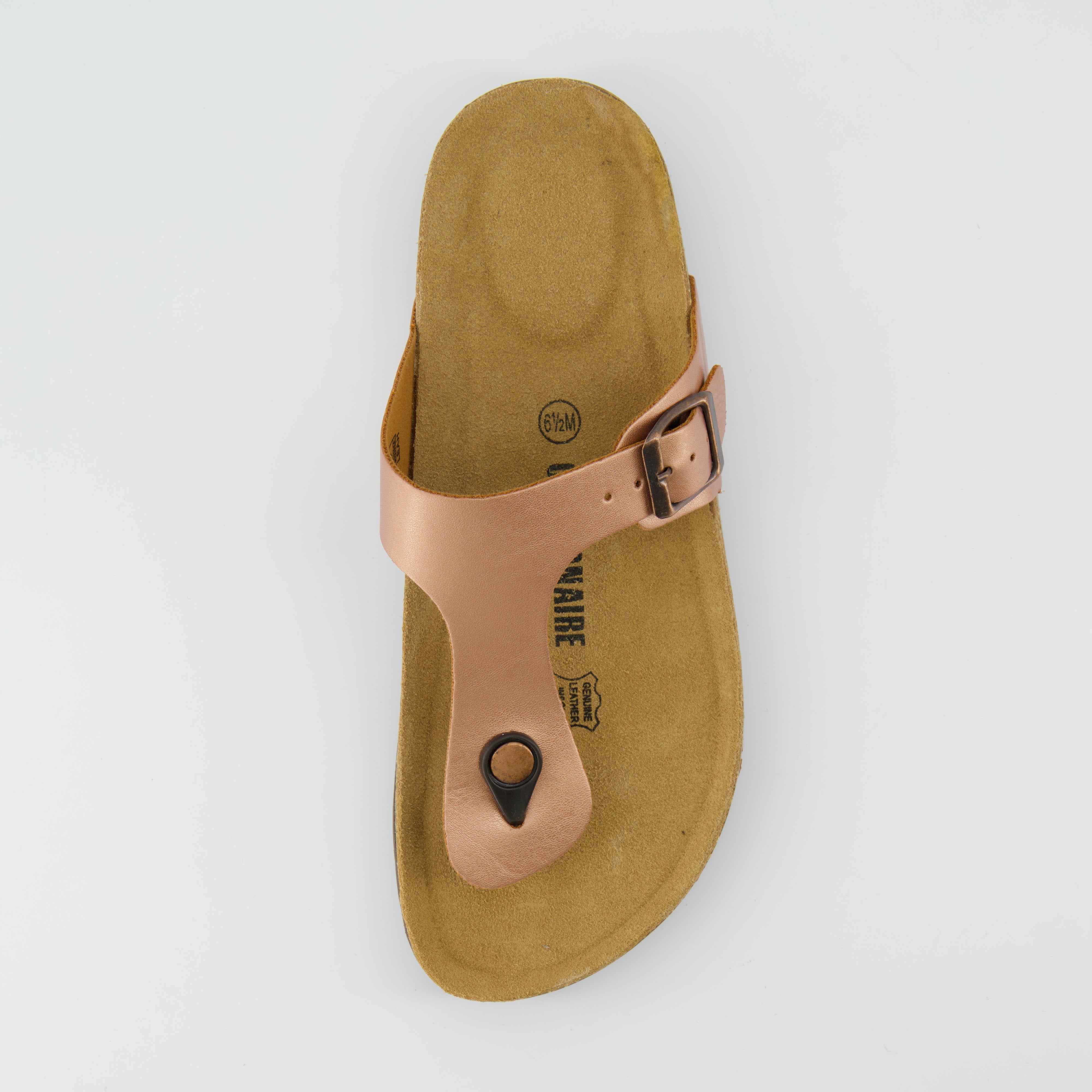 Leah Cork Footbed Thong Sandal Metallic