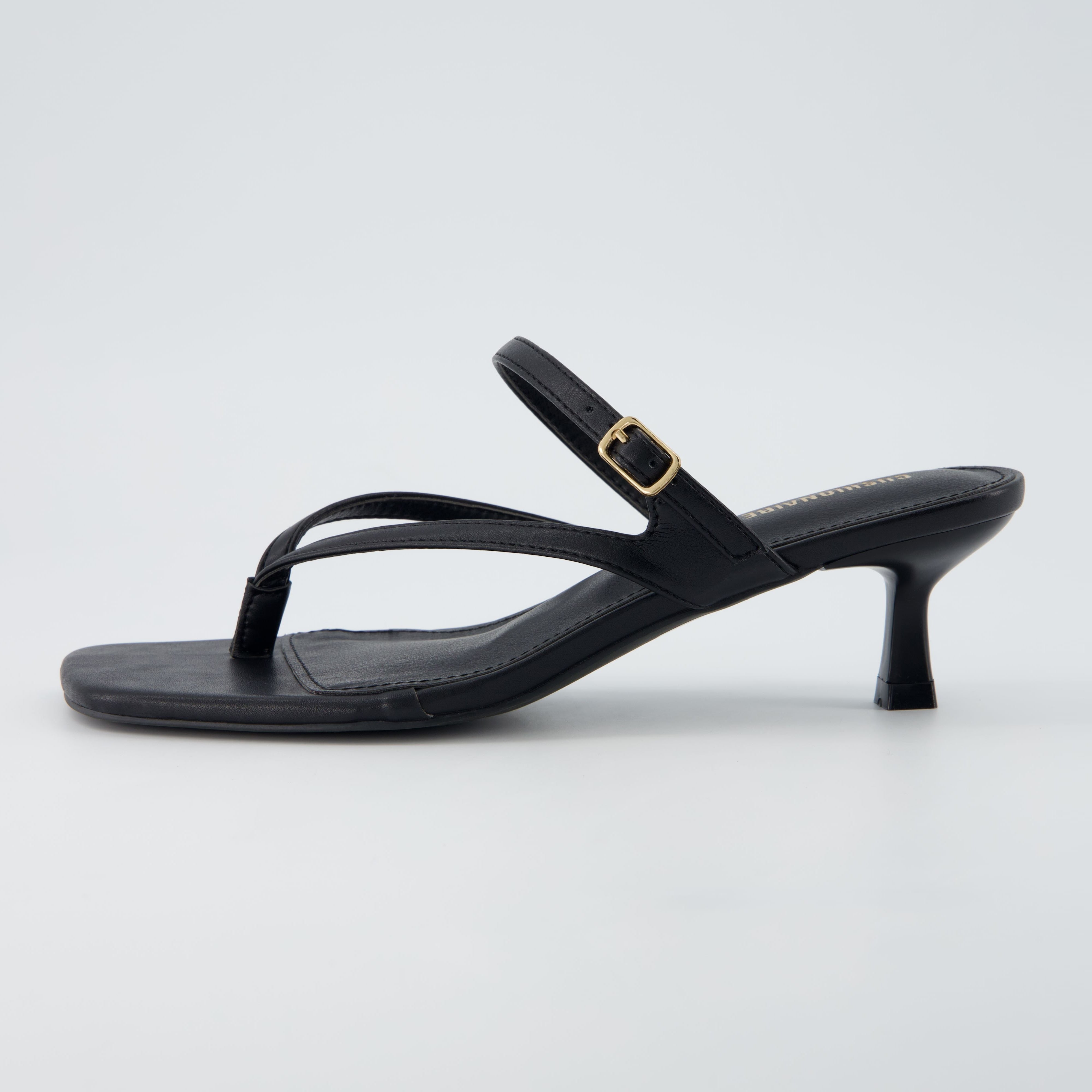 Madrid Kitten Heel Sandals Black