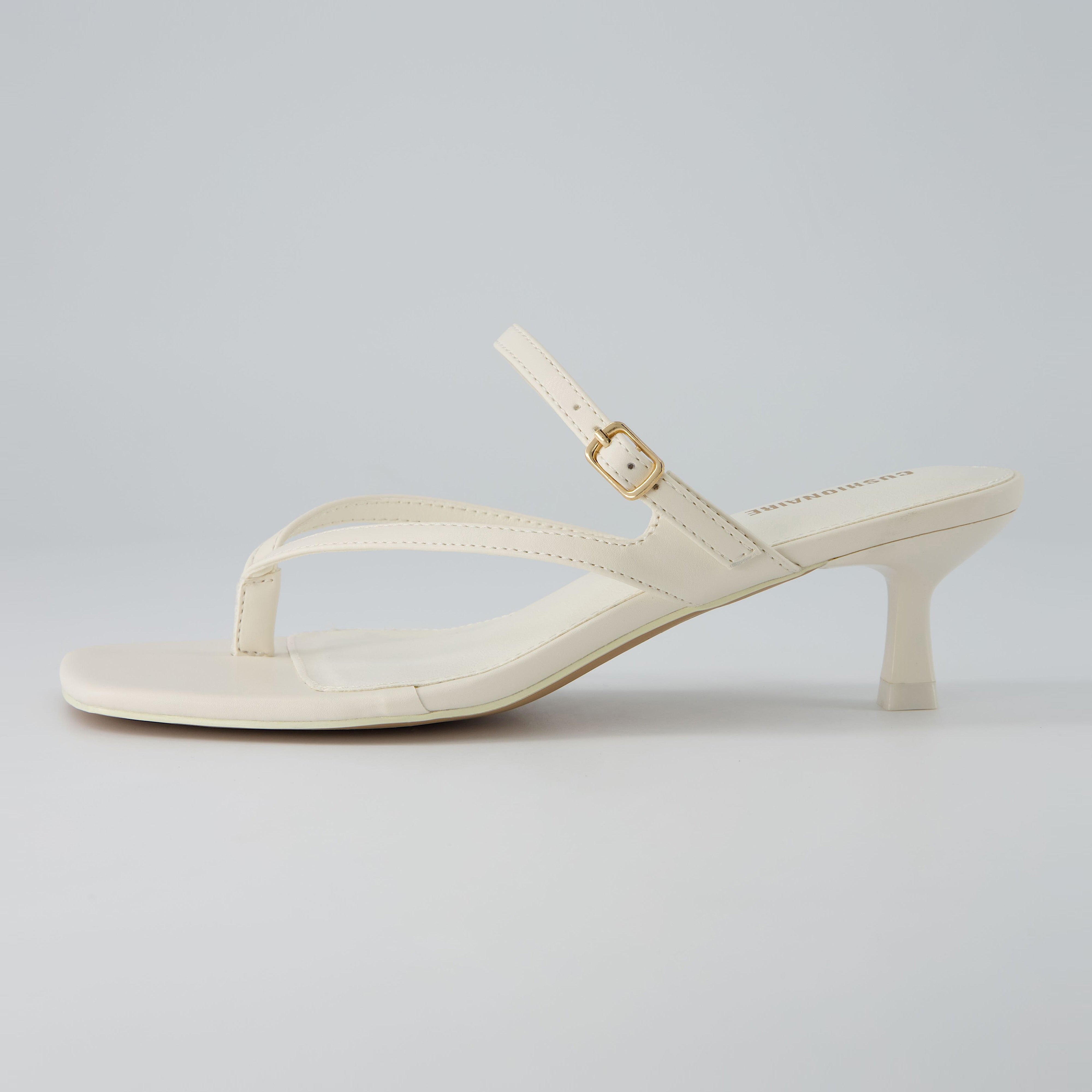 Madrid Kitten Heel Sandals Cream