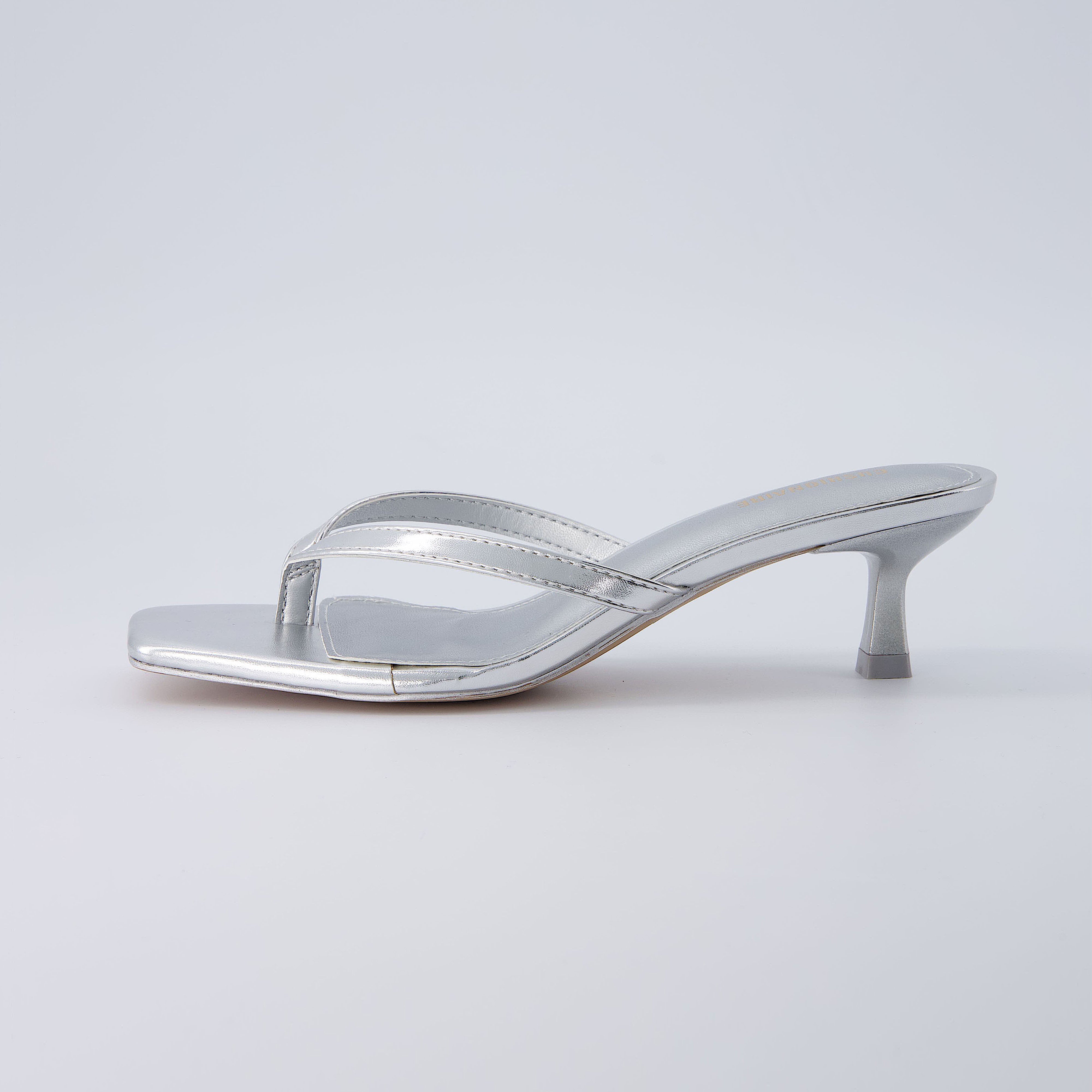 Miami Kitten Heel Sandals Silver