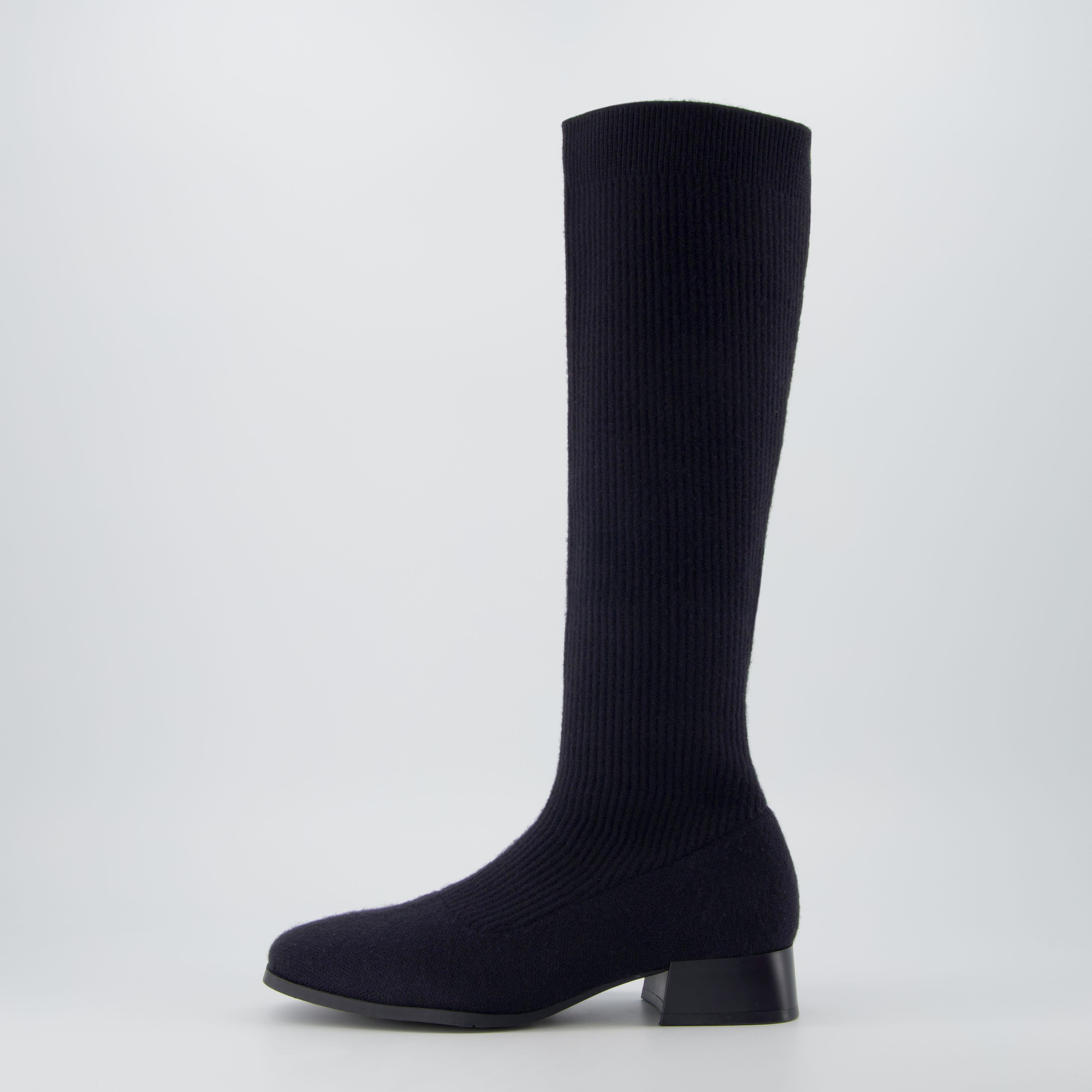 Rialto Knit Knee-High Boot Black