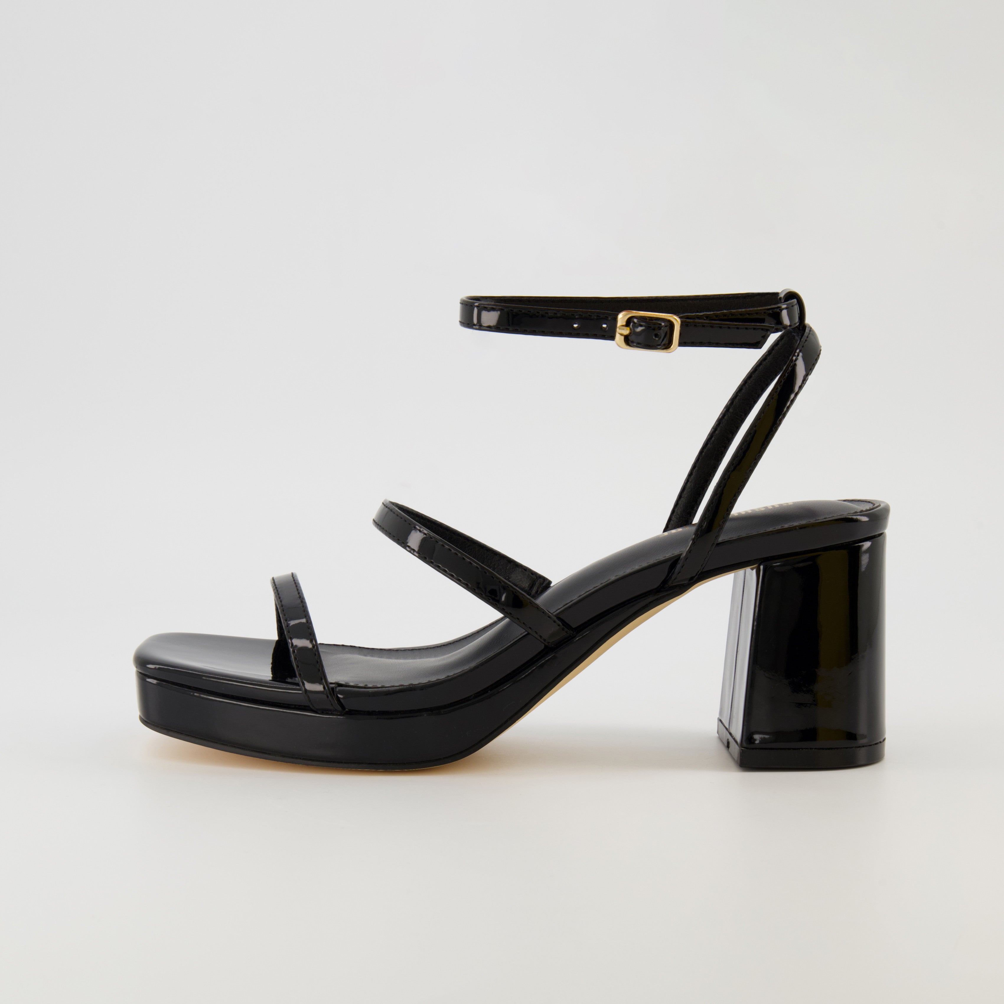 Surkova Black Patent Leather Pointed Toe Sandals Stiletto Heel Double  Buckle Strap Dress Pumps Dropship Size46 - AliExpress