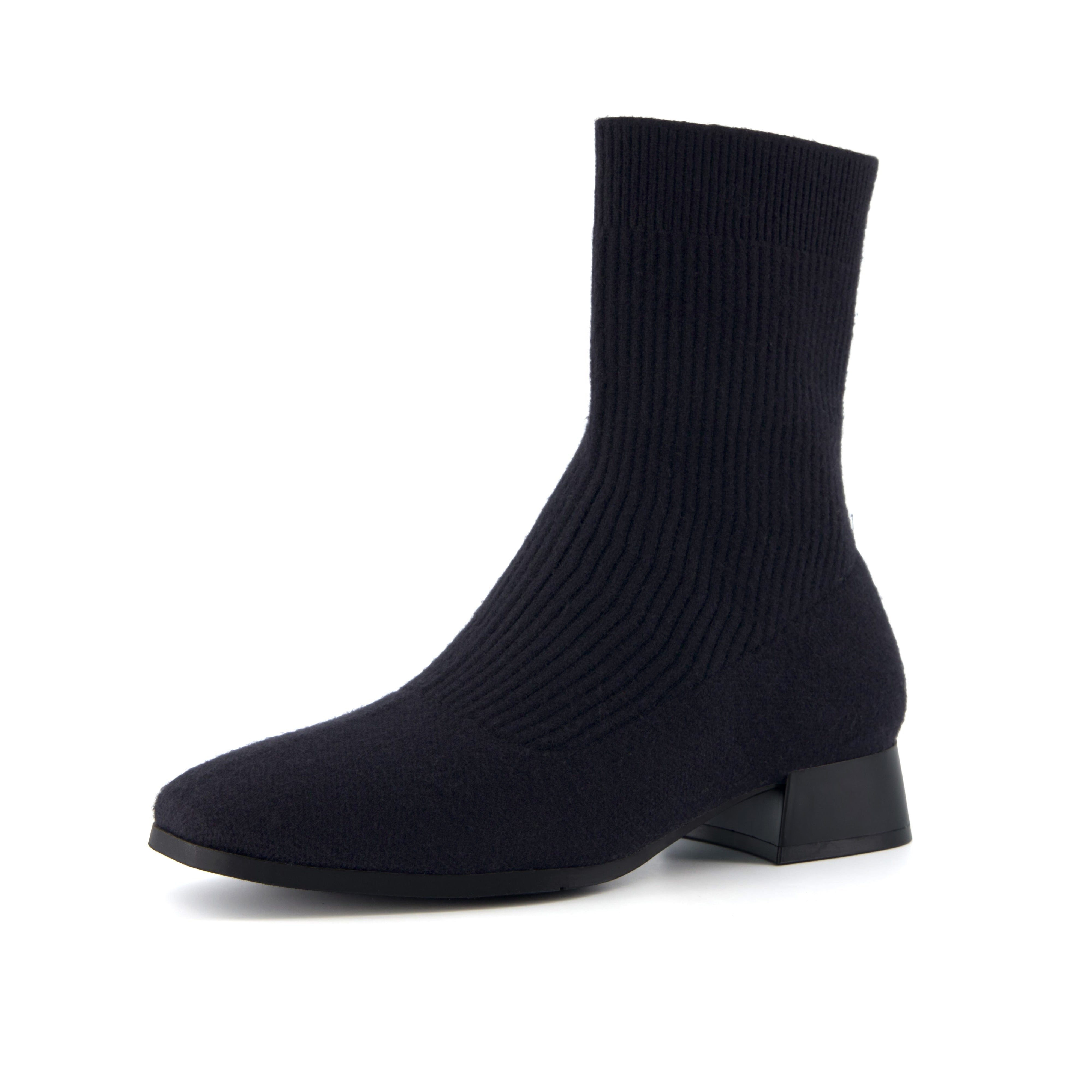 Russel Knit Ankle Boot Black