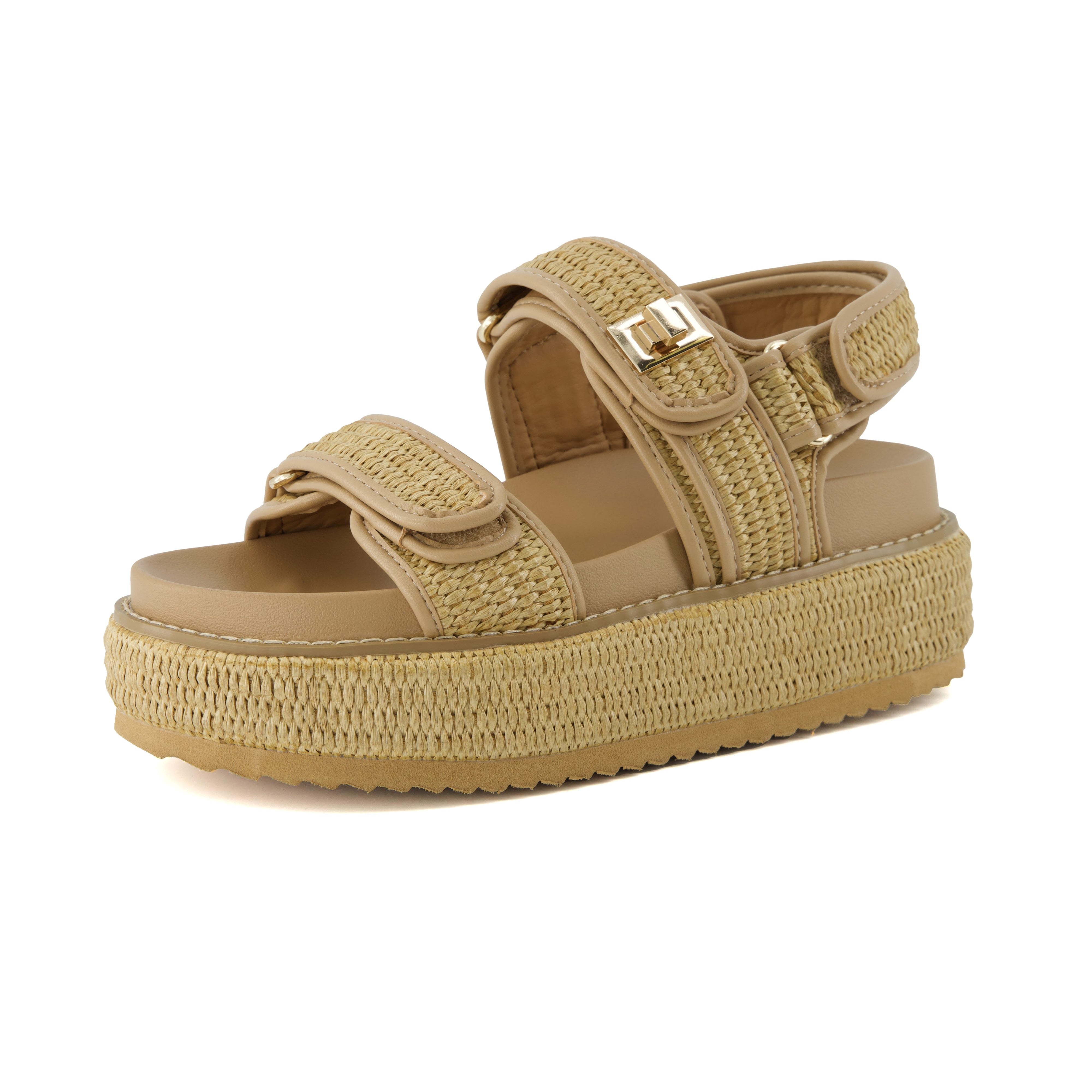 Shore Raffia Platform Sandal Natural Raffia