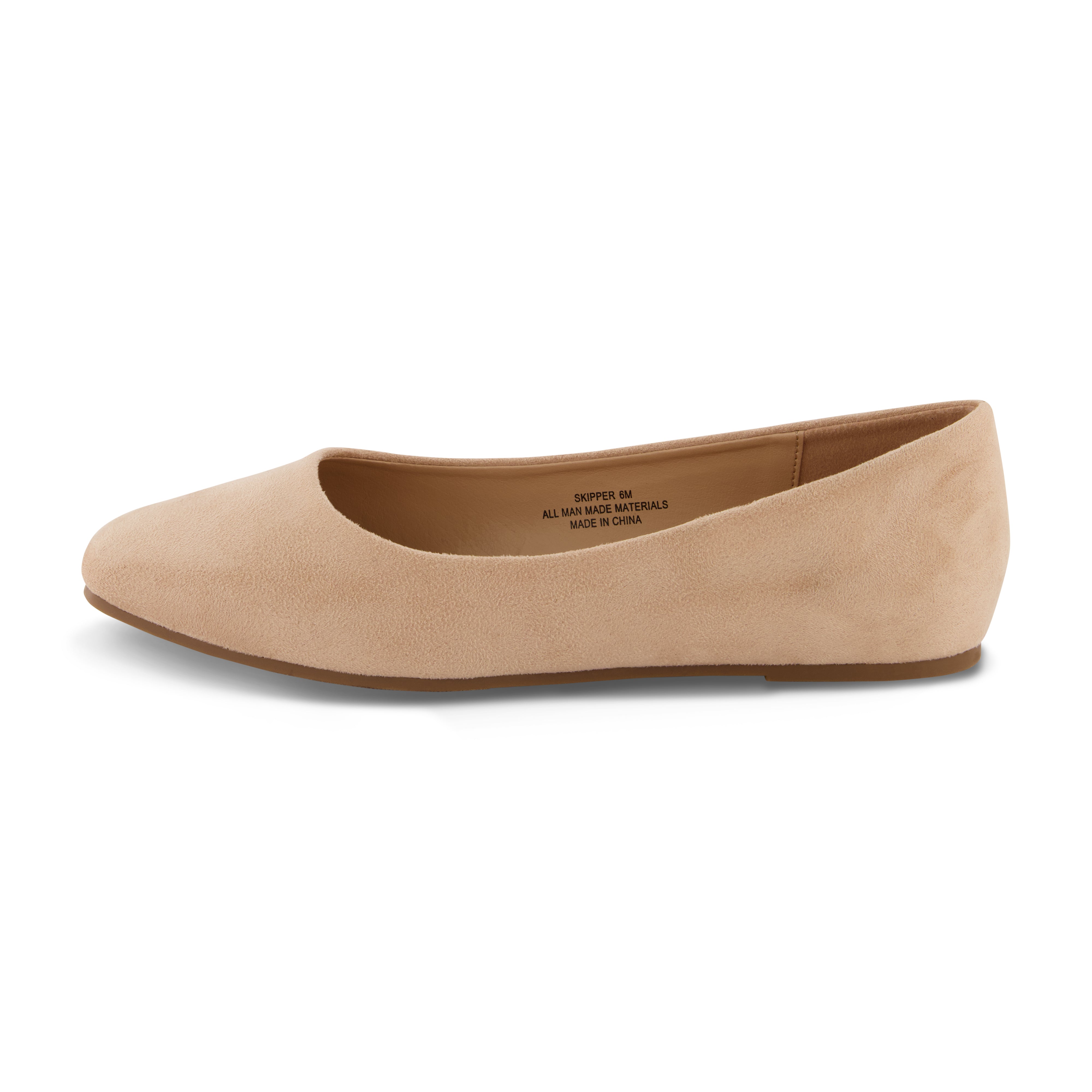 Skipper Ballet Flat Beige Vegan Suede