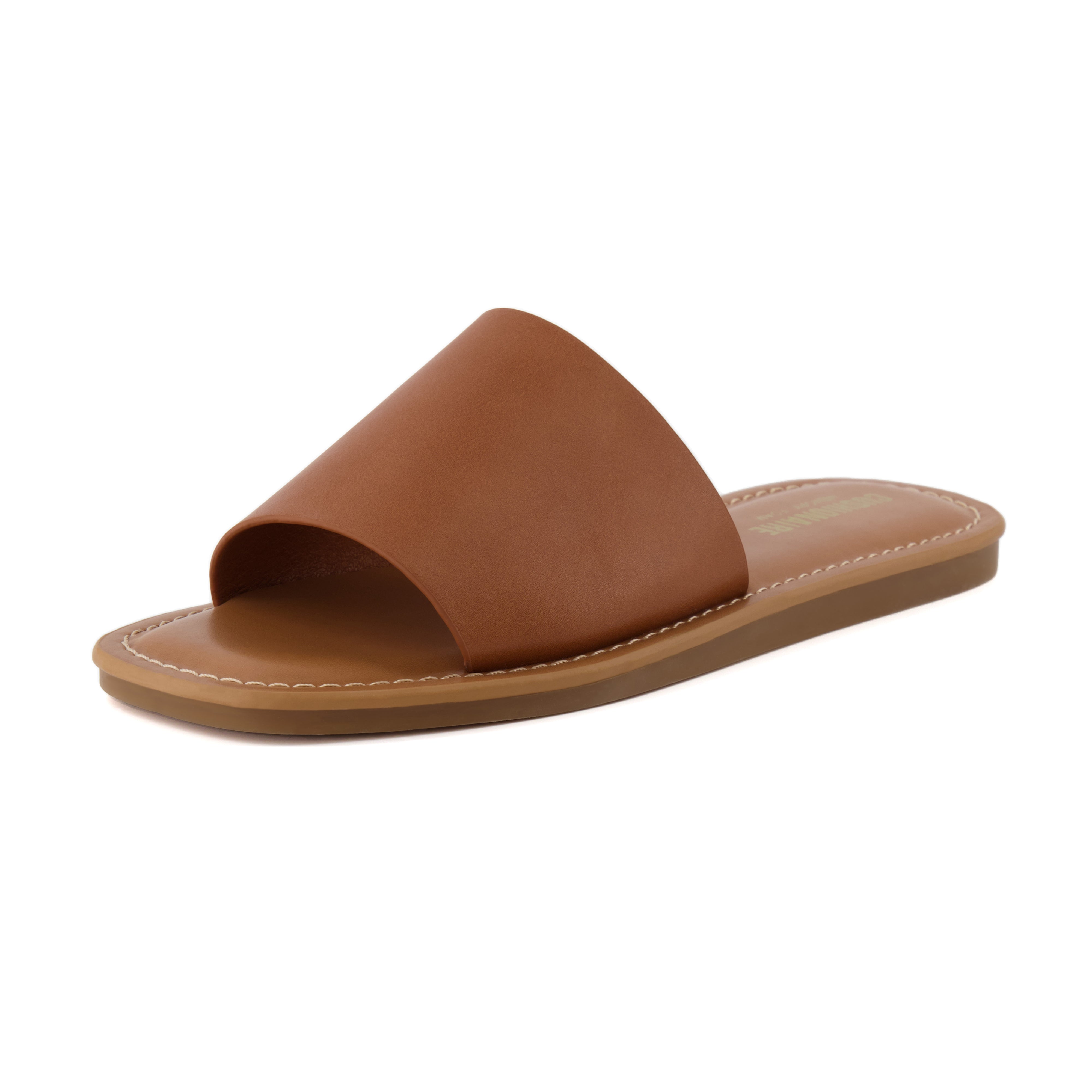 10mm Sumi Flat Leather Slide Sandals