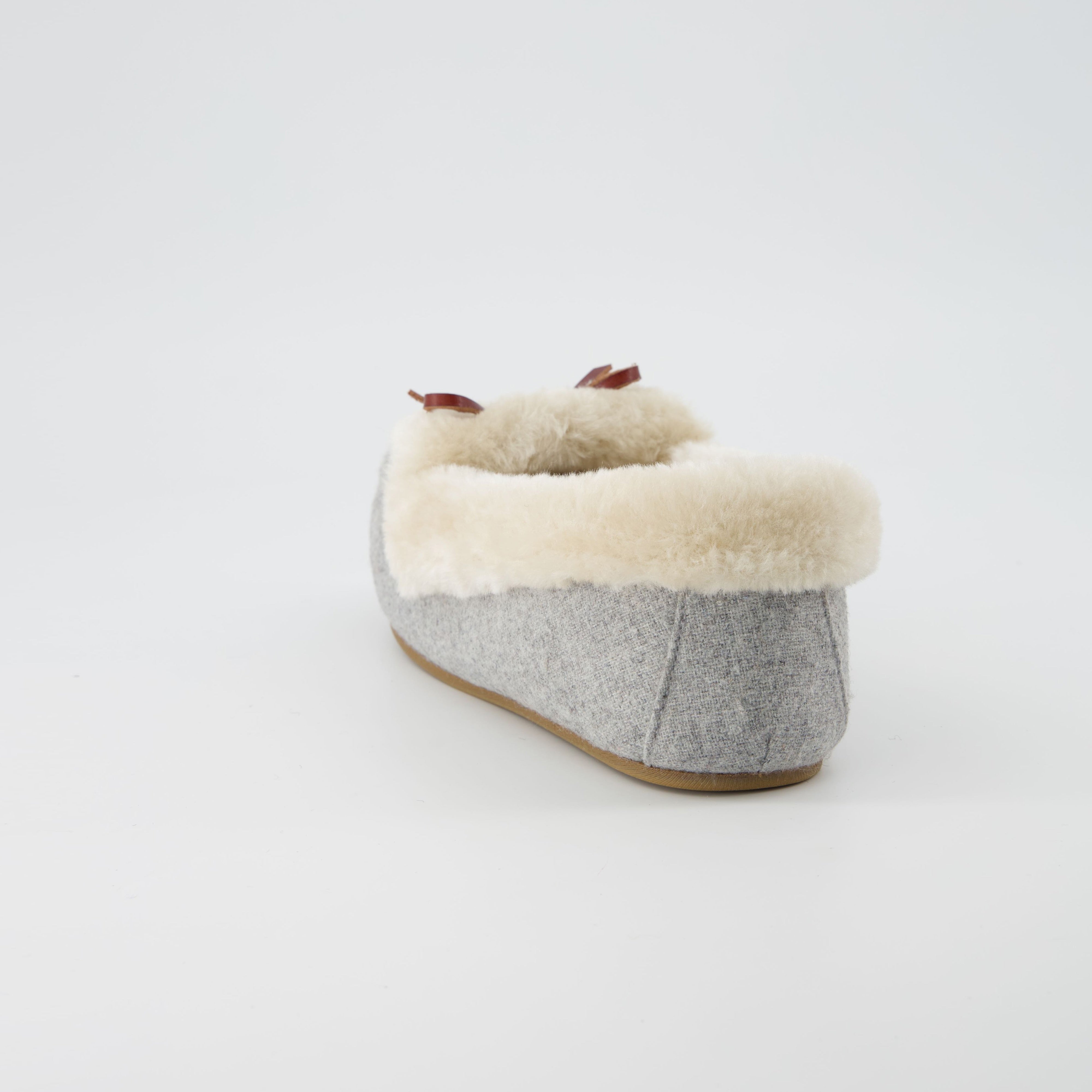 Stella Cozy Moccasin Slippers Grey